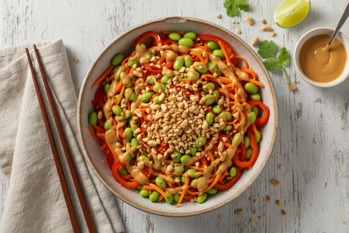 Asian-Inspired Peanut & Veggie Rice Bowl (Gluten-Free, Vegan Option)