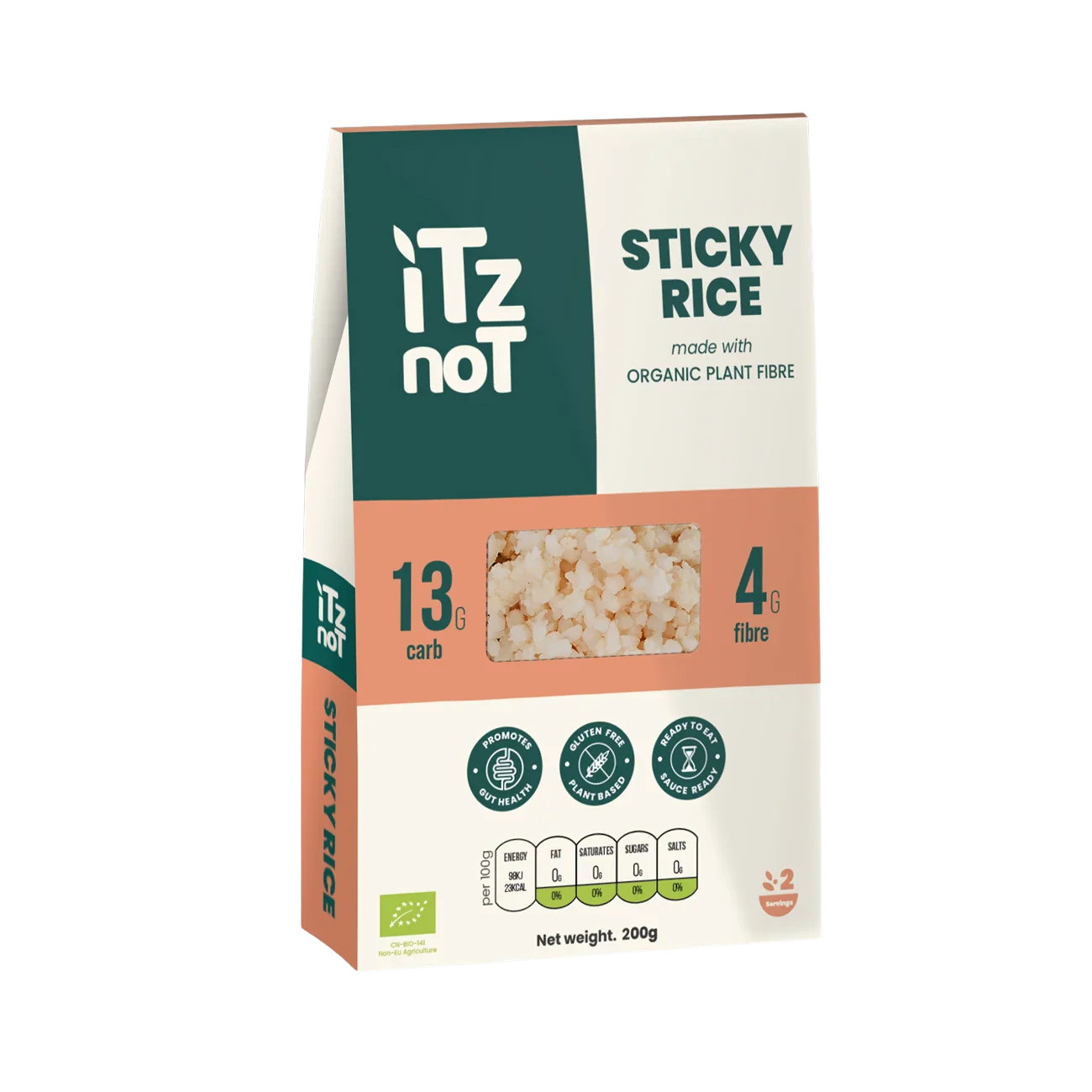 iTz noT Sticky Rice, Organic Plant Fibre Yam, Ready to Eat, 100% Natural, Gluten Free, 200g