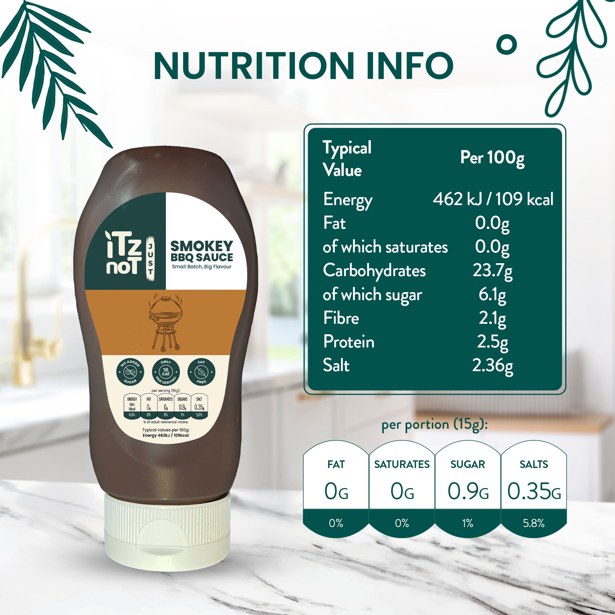 iTz noT SMOKEY BBQ Sauce, The Ultimate Smokey and Tangy BBQ Sauce, Vegan BBQ Sauce for Burgers, add Tofu. No Added Sugar, Low Calorie and Keto Friendly, Pack of 300ML