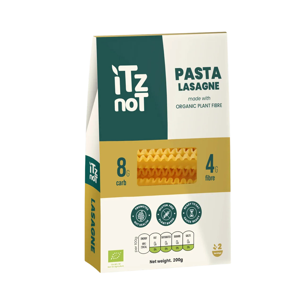 iTz noT Pasta Lasagne Organic Plant Fibre Yam, Ready to Eat, 100% Natural, Gluten Free, 200g