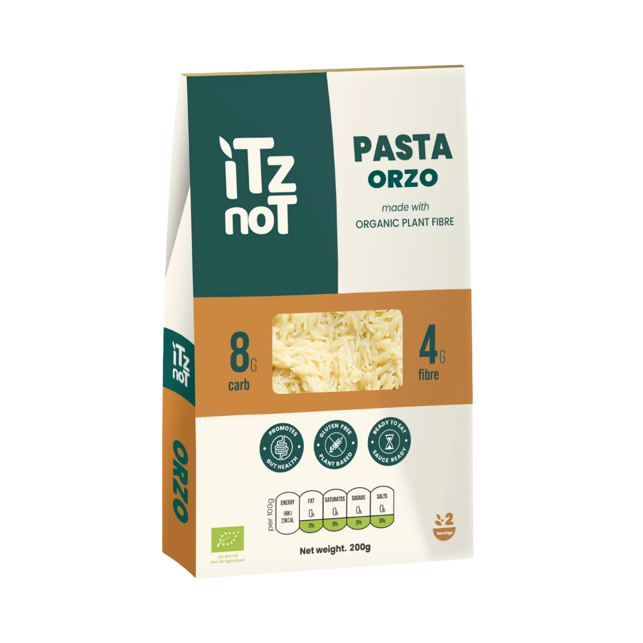iTz noT Pasta Orzo Organic Plant Fibre Yam, Ready to Eat, 100% Natural, Gluten Free, 200g