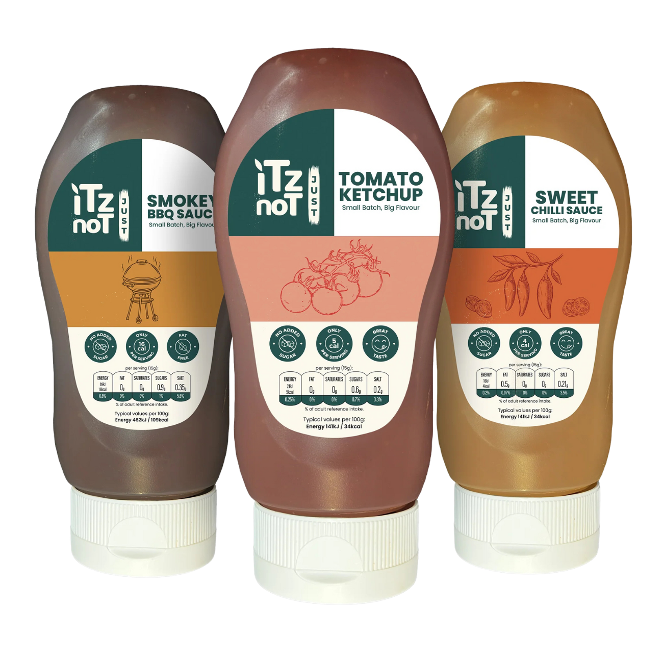 iTz noT Sauces Combo - Sweet Chilli, Sweet Curry, Tomato Ketchup
