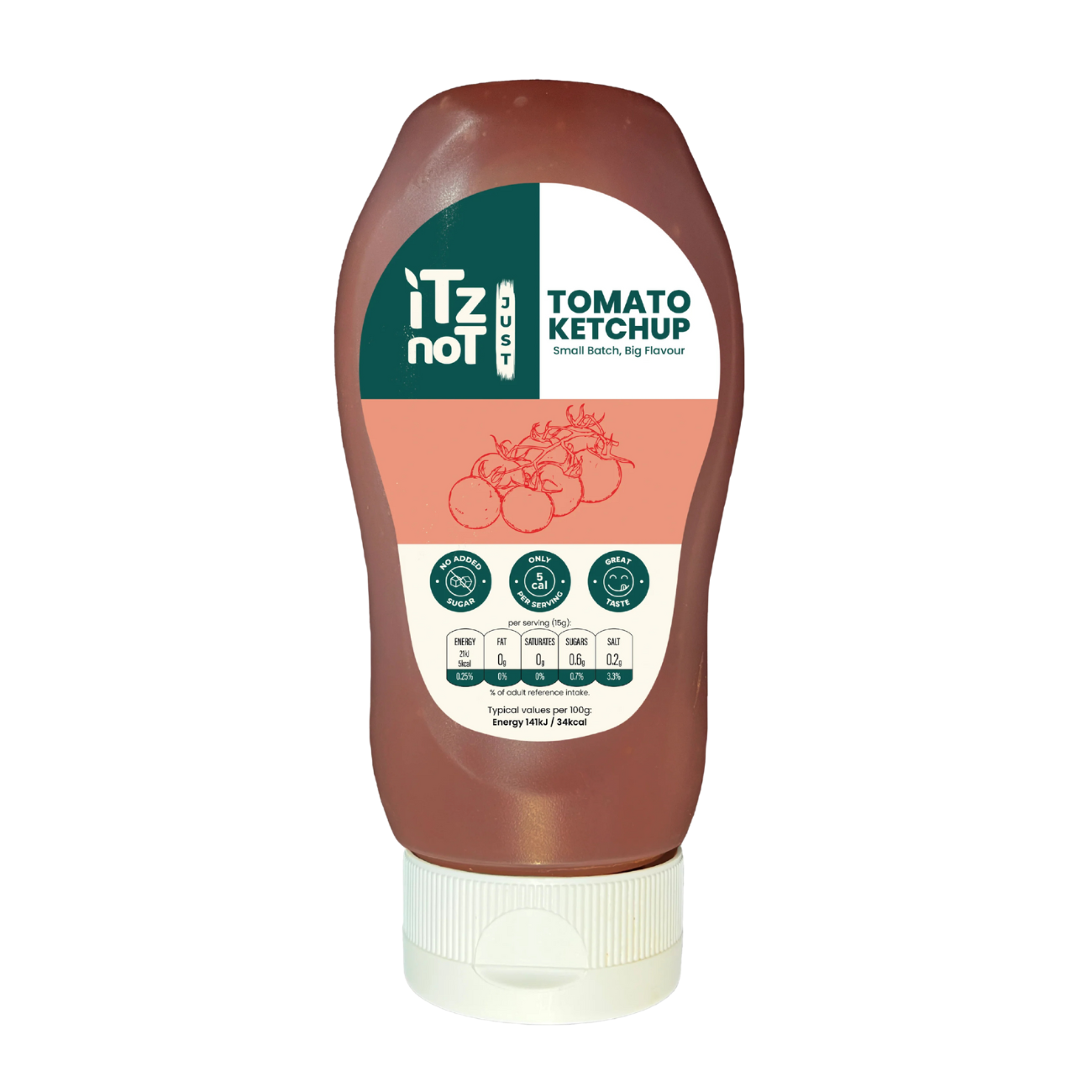 iTz noT TOMATO Ketchup, Tangy and Delicious Low Calorie Ketchup, Healthy Condiment for Your Meals, Sugar-Free Ketchup to Dip, Marinade and more, Pack of 300ML
