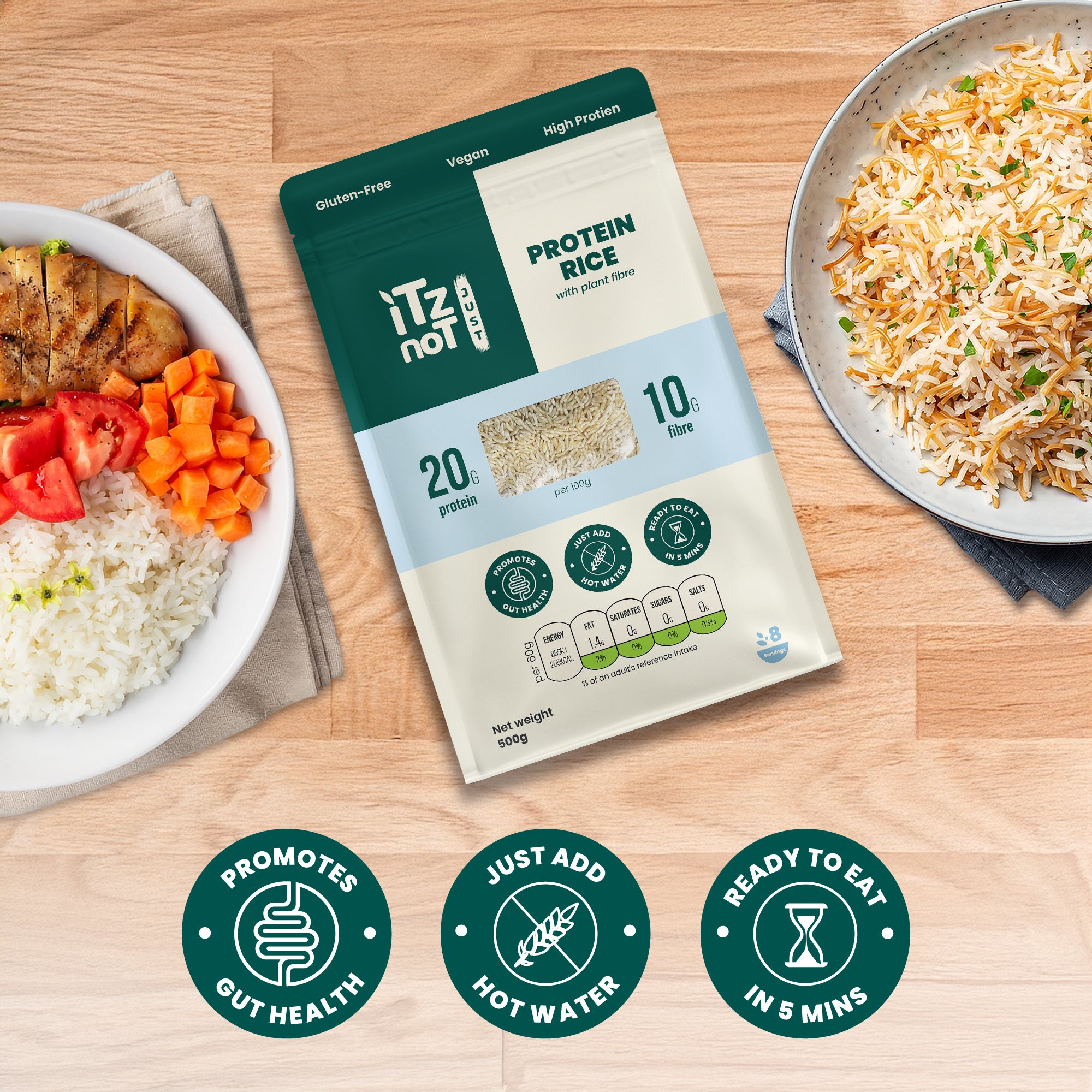 iTz noT Just Protein Rice: Power Up Your Meals with Plant-Based Protein & Fiber.
