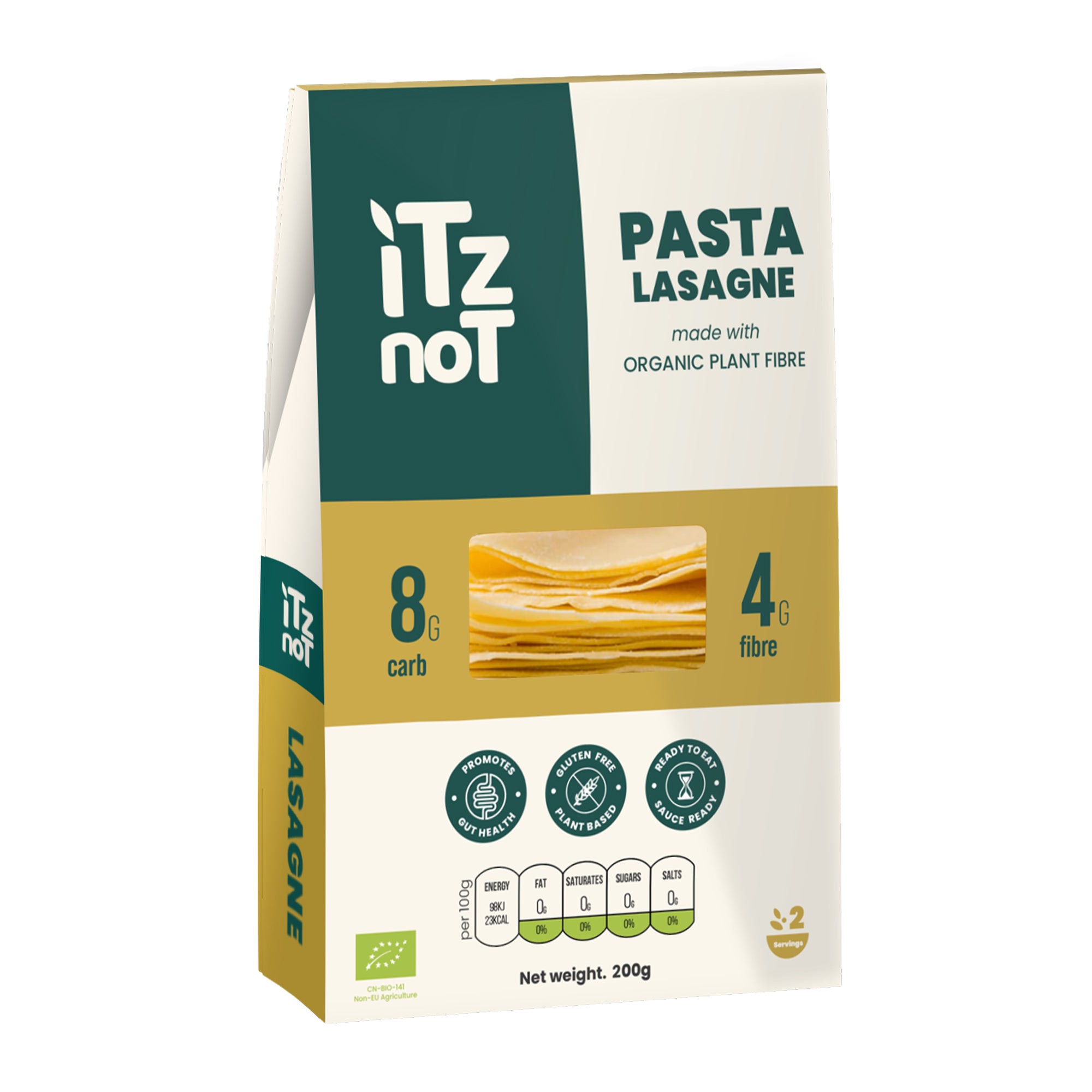 iTz noT Pasta Lasagne Organic Plant Fibre Yam, Ready to Eat, 100% Natural, Gluten Free, 200g