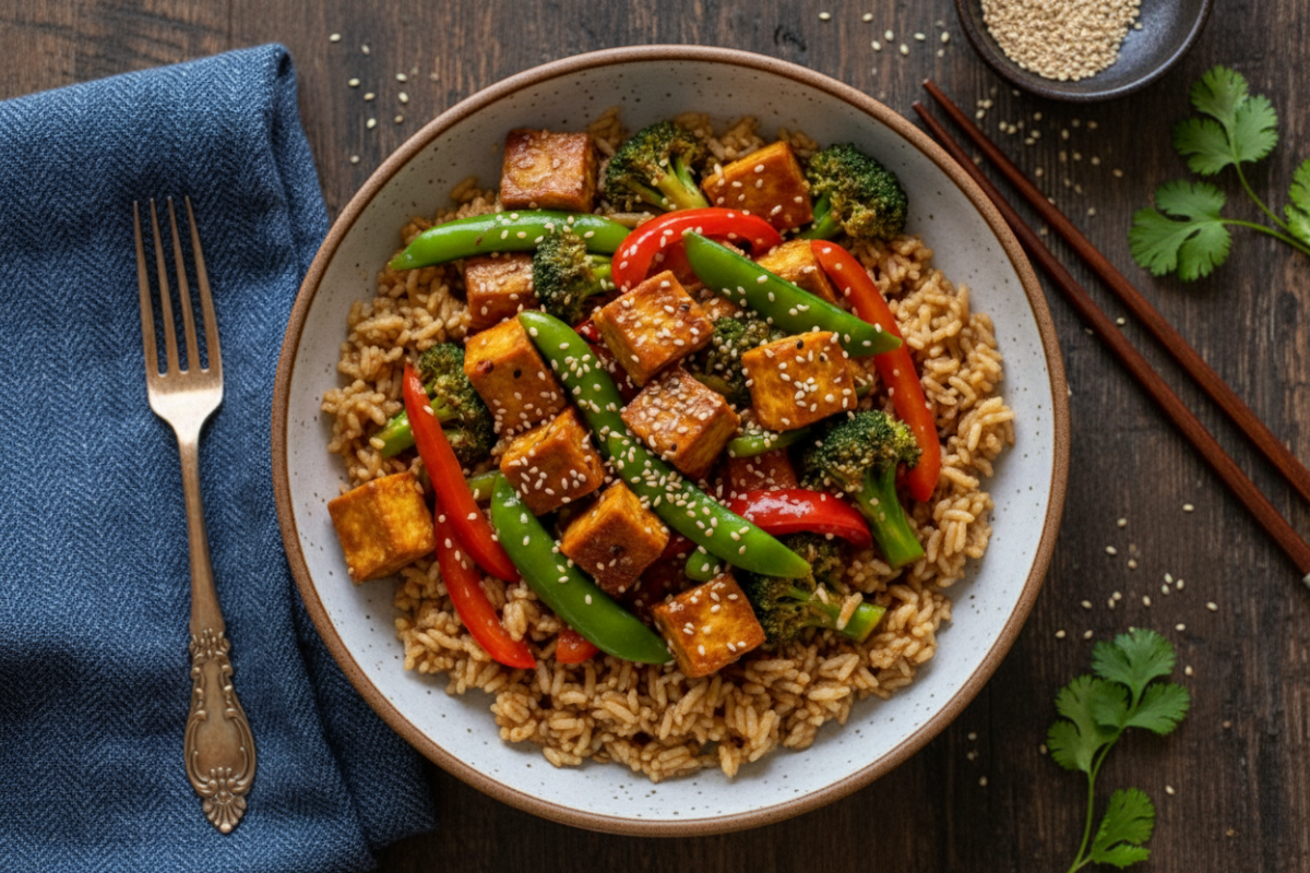 Simple Ketchup Tofu Stir-Fry (High Protein, High Flavor)