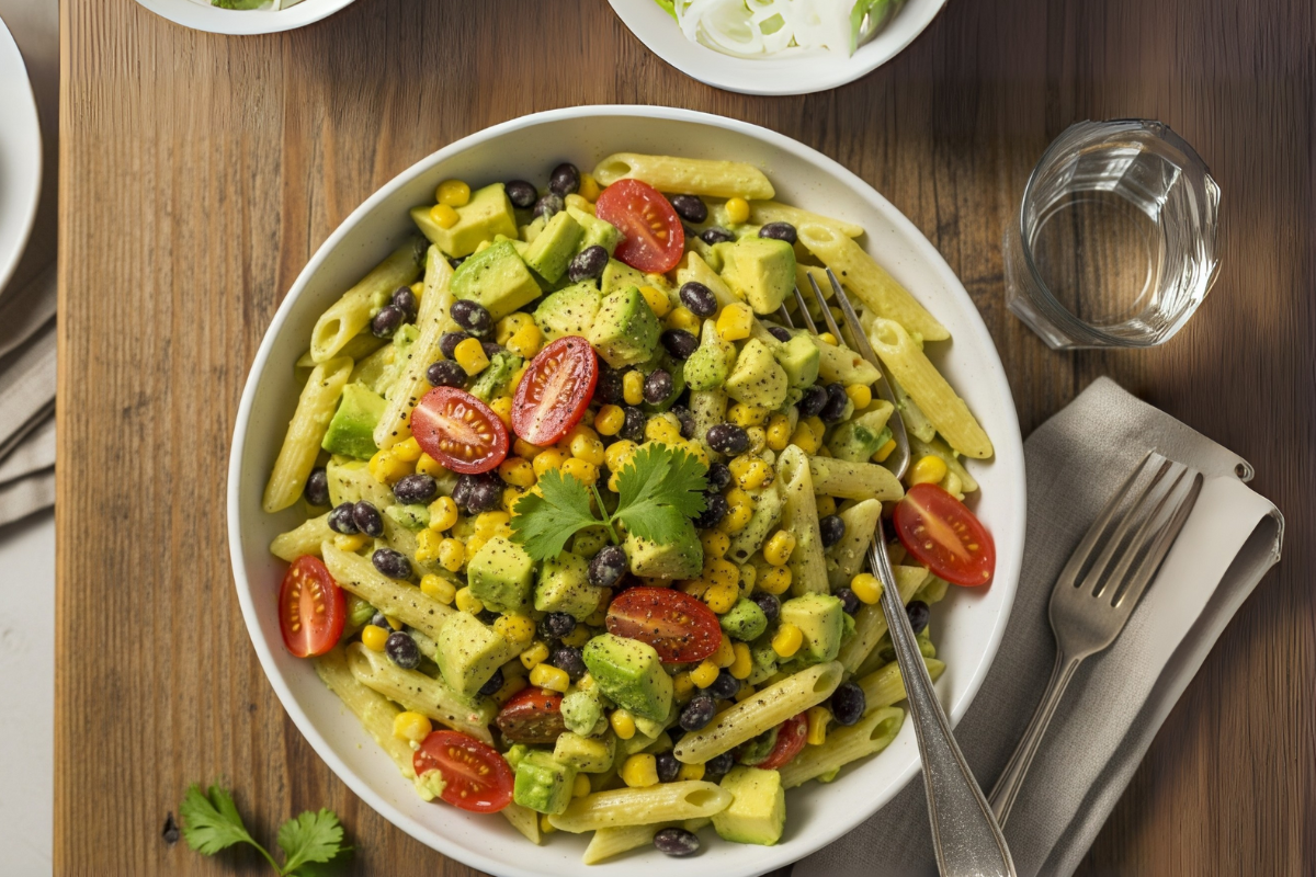 Creamy Avocado and Black Bean Penne | iTz noT Penne Pasta
