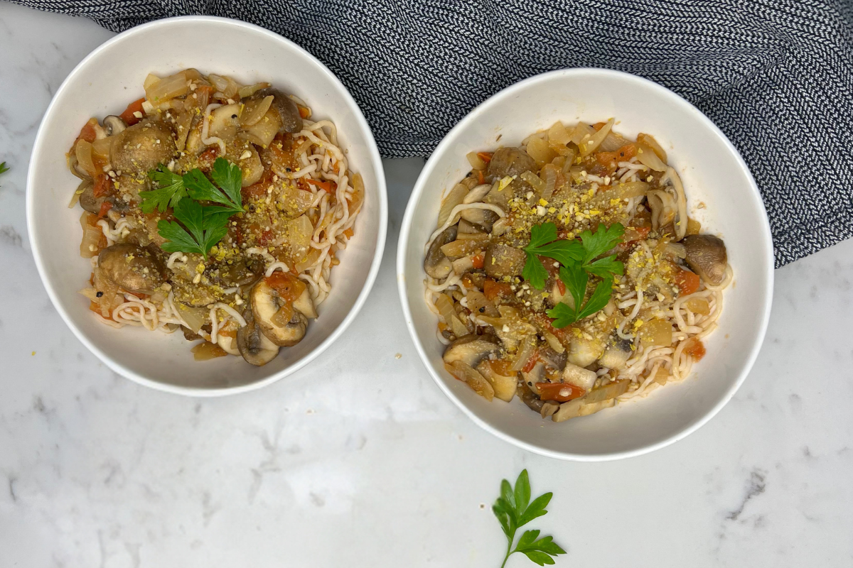 Tomato Mushroom Spaghetti: A Savoury and Wholesome Plant-Based Meal