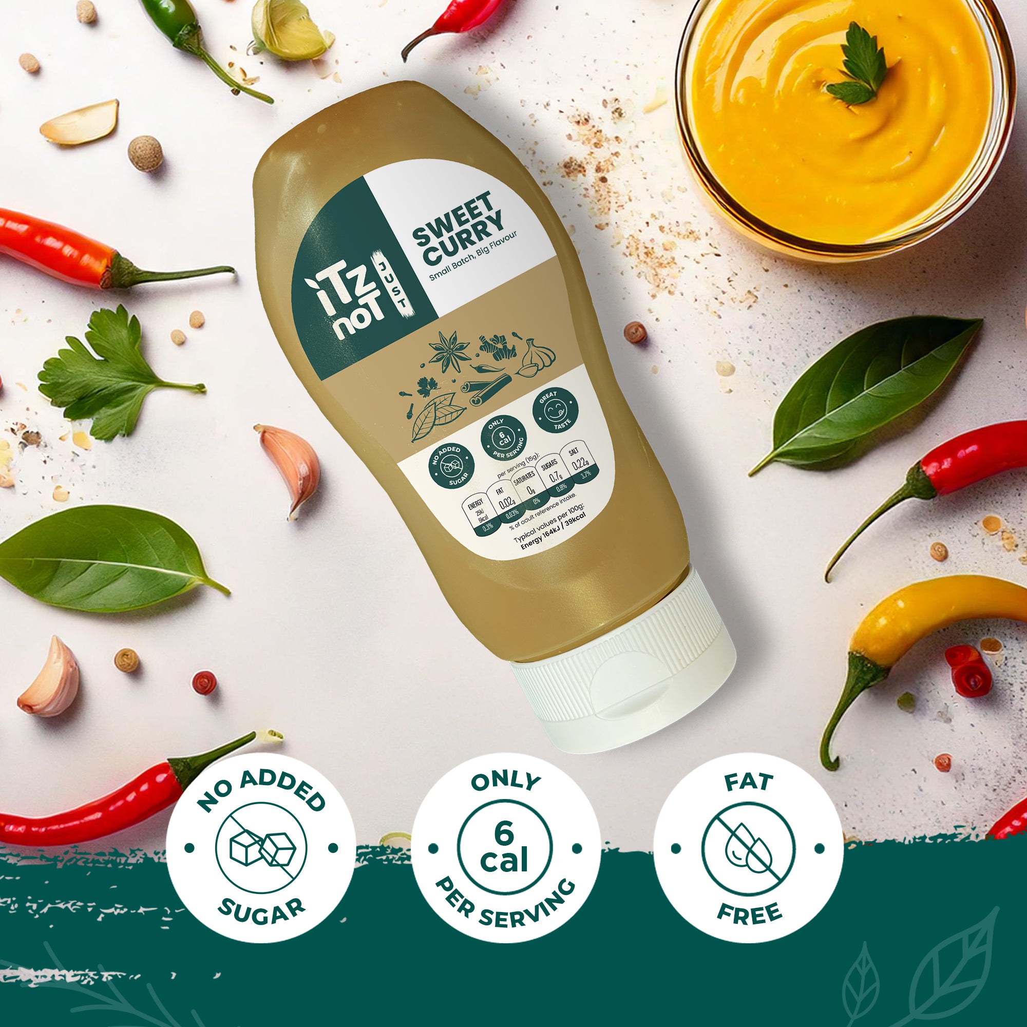 iTz noT Sweet Curry Sauce, The Irresistible Vegan Curry Sauce Sensation, Natural and Healthy Condiment, Authentic Curry Based Flavour, Pack of 300ML