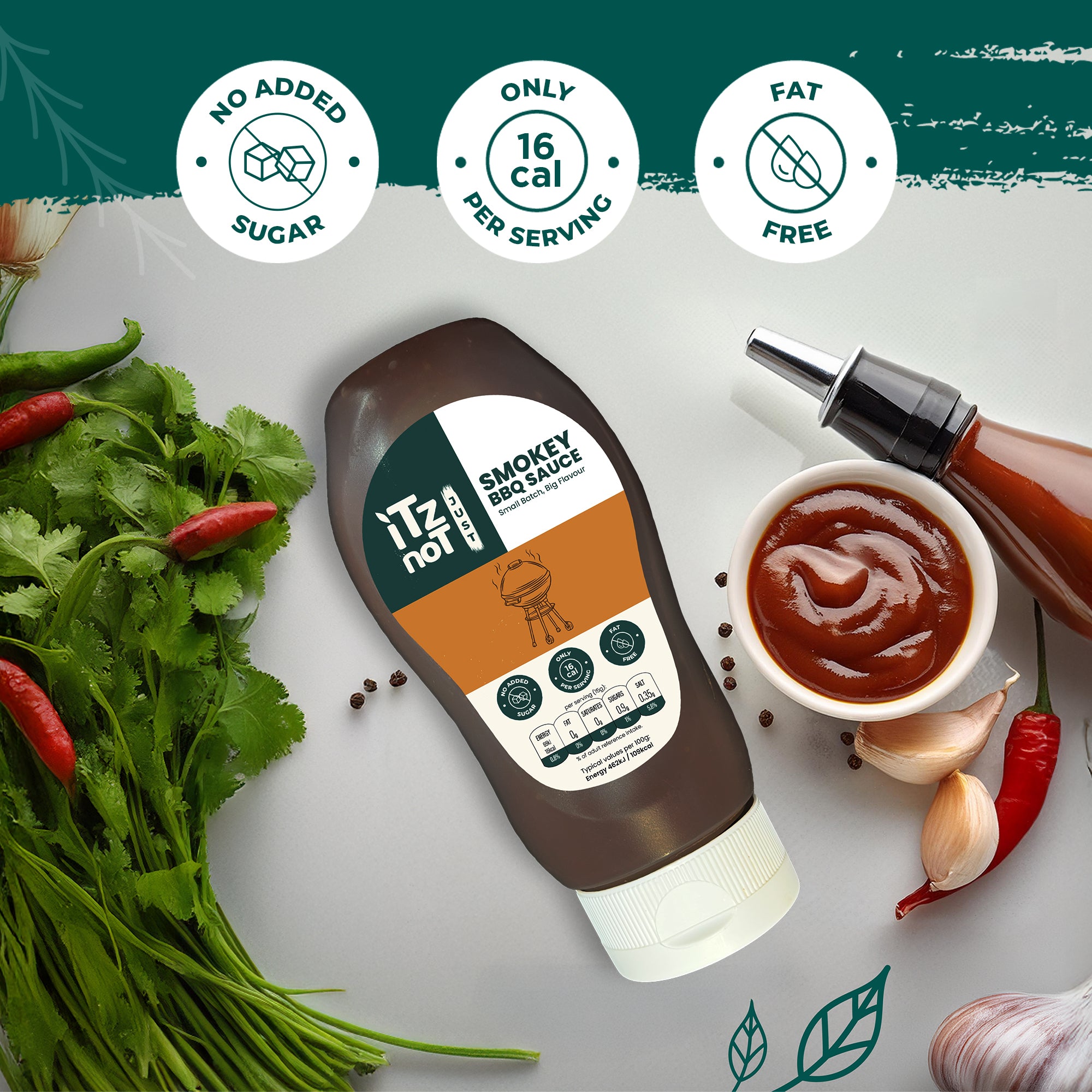 iTz noT SMOKEY BBQ Sauce, The Ultimate Smokey  and Tangy BBQ Sauce, Vegan BBQ Sauce for Burgers, add Tofu. No Added Sugar, Low Calorie and Keto Friendly, Pack of 300ML