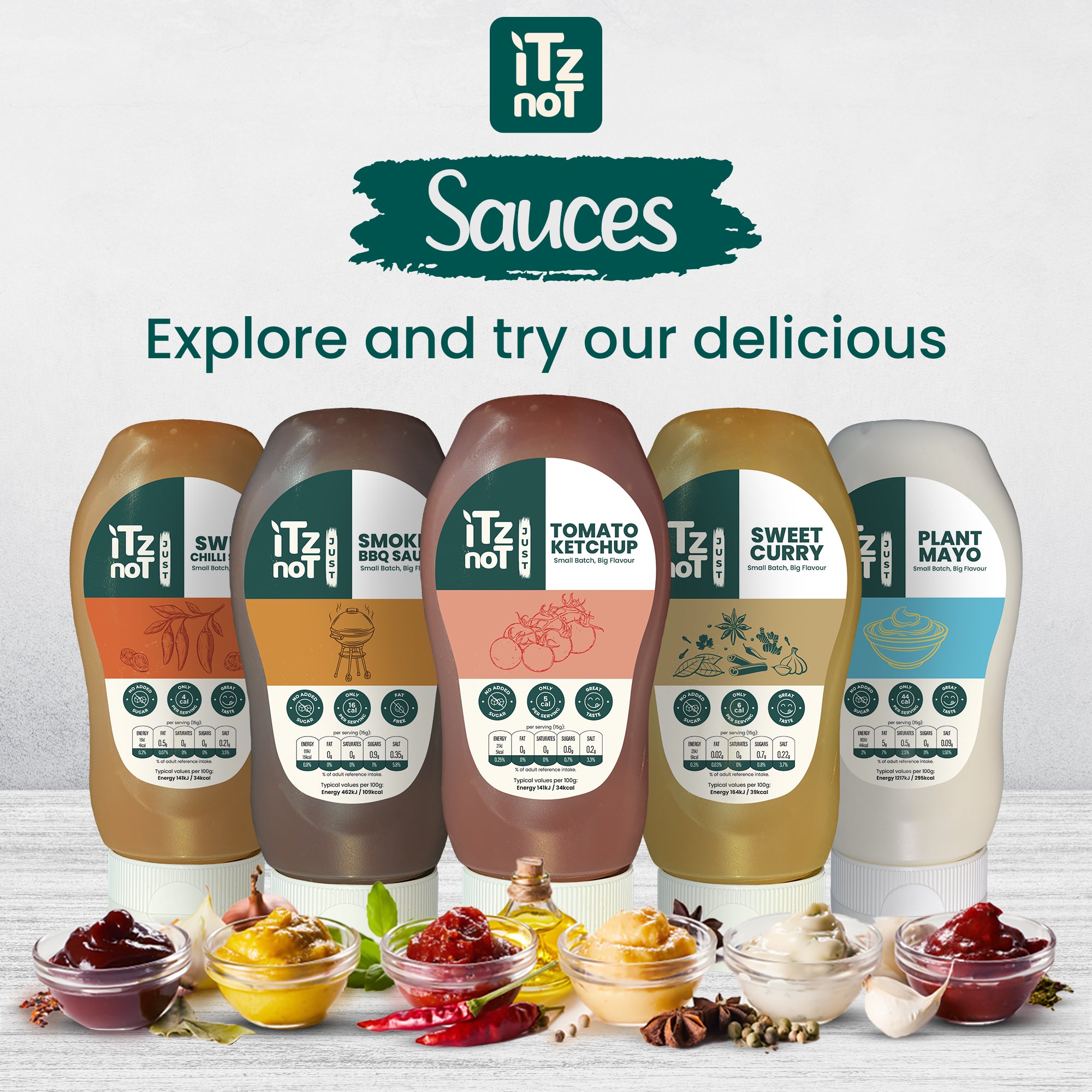 iTz noT Sauces Combo - Sweet Chilli, Sweet Curry, Tomato Ketchup