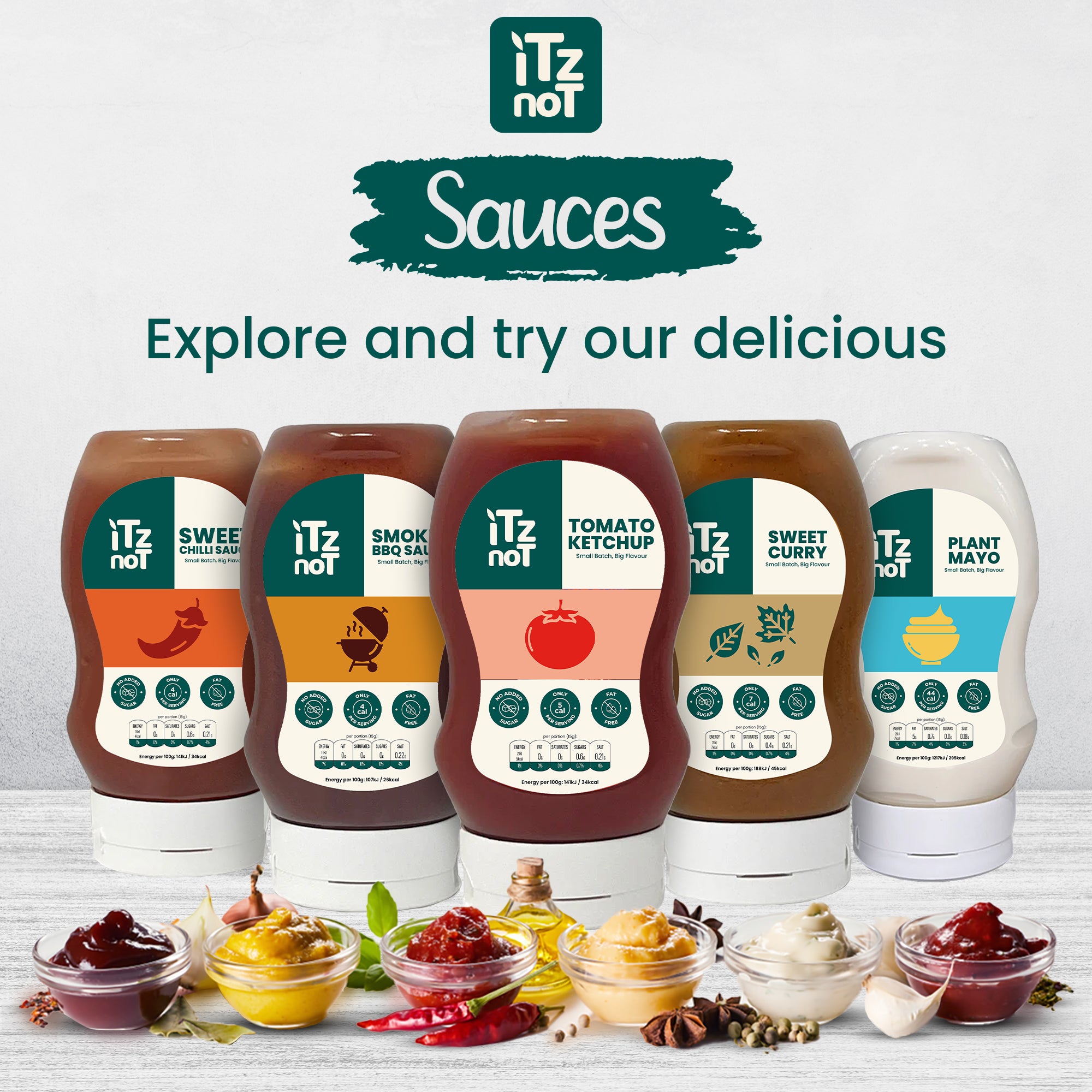 iTz noT Sauces Combo - Sweet Chilli, Sweet Curry, Tomato Ketchup