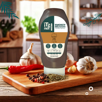 iTz noT SMOKEY BBQ Sauce, The Ultimate Smokey  and Tangy BBQ Sauce, Vegan BBQ Sauce for Burgers, add Tofu. No Added Sugar, Low Calorie and Keto Friendly, Pack of 300ML