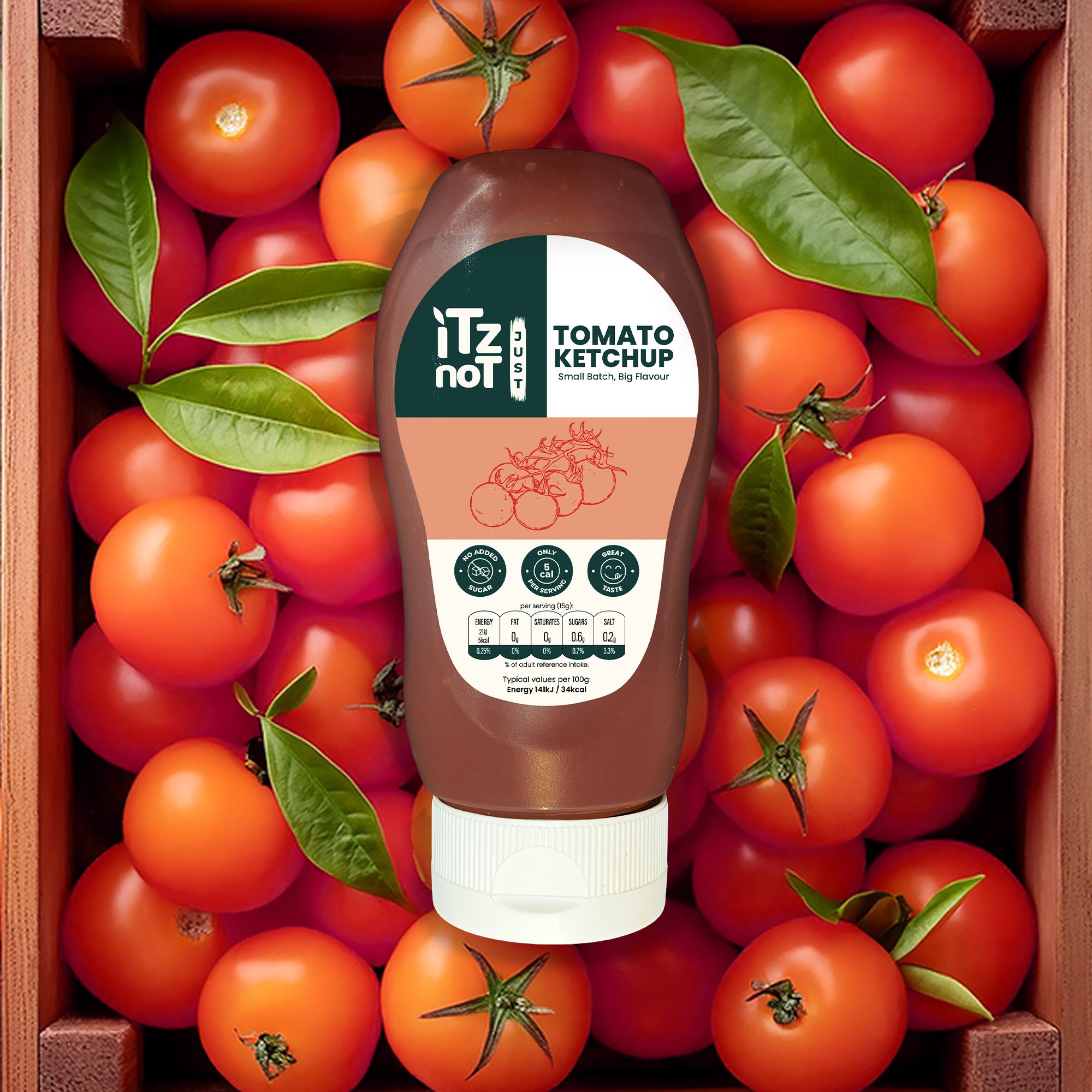 iTz noT TOMATO Ketchup, Tangy and Delicious Low Calorie Ketchup, Healthy Condiment for Your Meals, Sugar-Free Ketchup to Dip, Marinade and more, Pack of 300ML