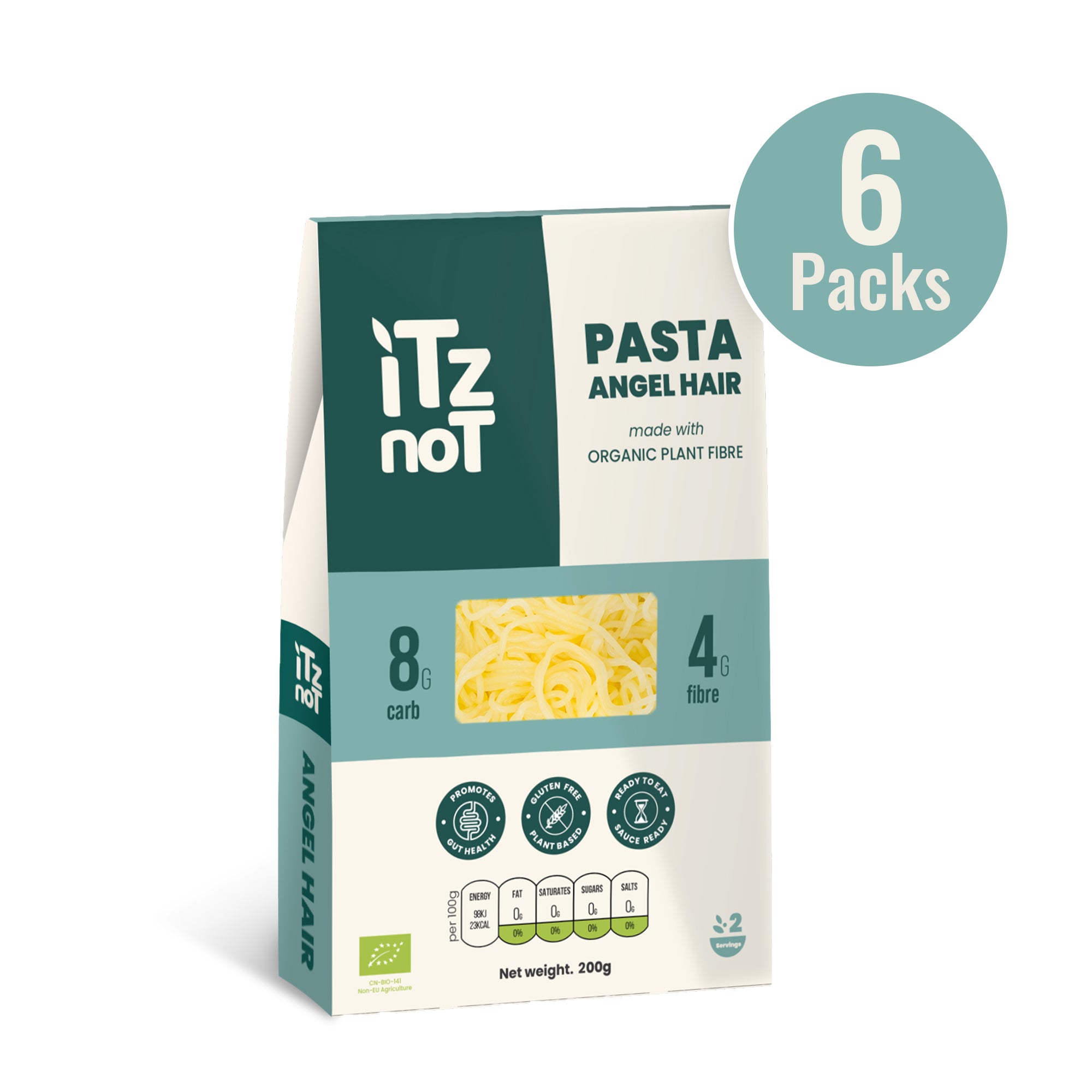 iTz noT Pasta Angel Hair Organic Plant Fibre Yam, Ready to Eat, 100% Natural, Gluten Free, 200g