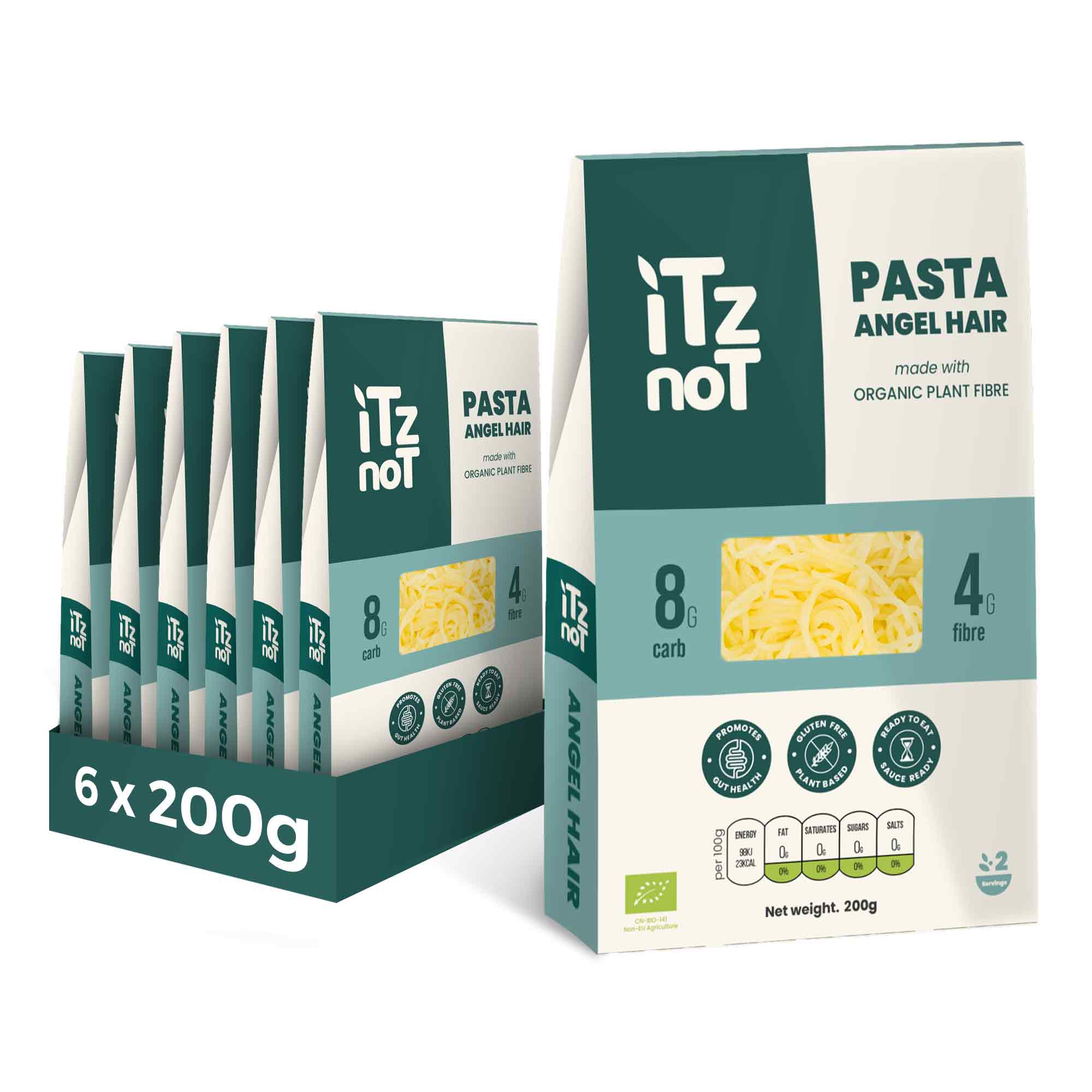 iTz noT Pasta Angel Hair Organic Plant Fibre Yam, Ready to Eat, 100% Natural, Gluten Free 200gm