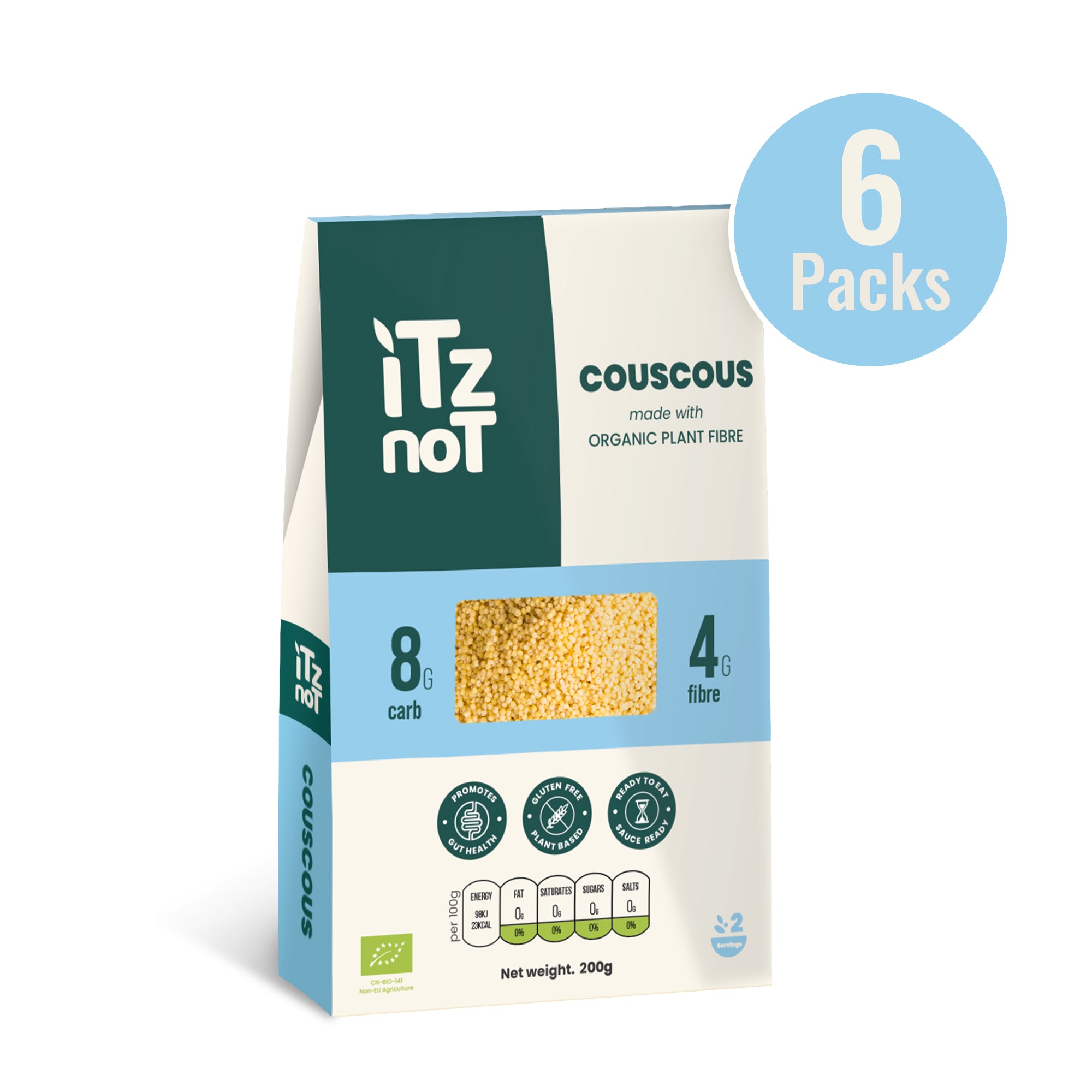 iTz noT Couscous Organic Plant Fibre Yam, Ready to Eat, 100% Natural, Gluten Free, 200g