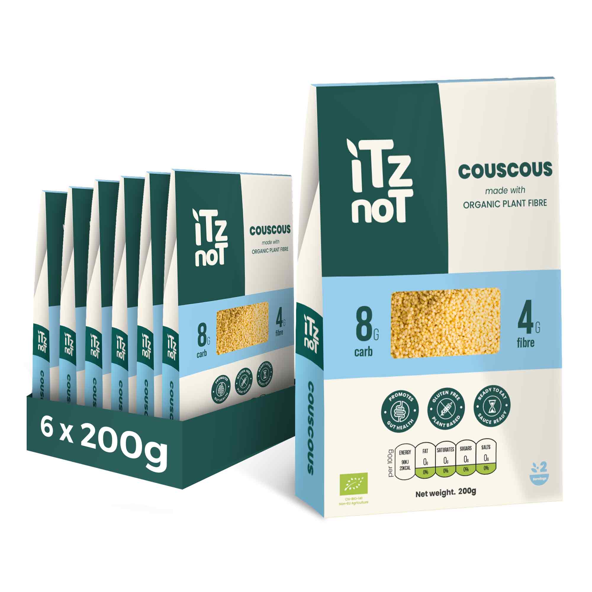 iTz noT Couscous Organic Plant Fibre Yam, Ready to Eat, 100% Natural, Gluten Free 200gm