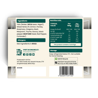 'iTz noT Just' Tofu - It's Mediterranean Herbs Tofu. Firm, Vegan & High Protein Tofu. 280g