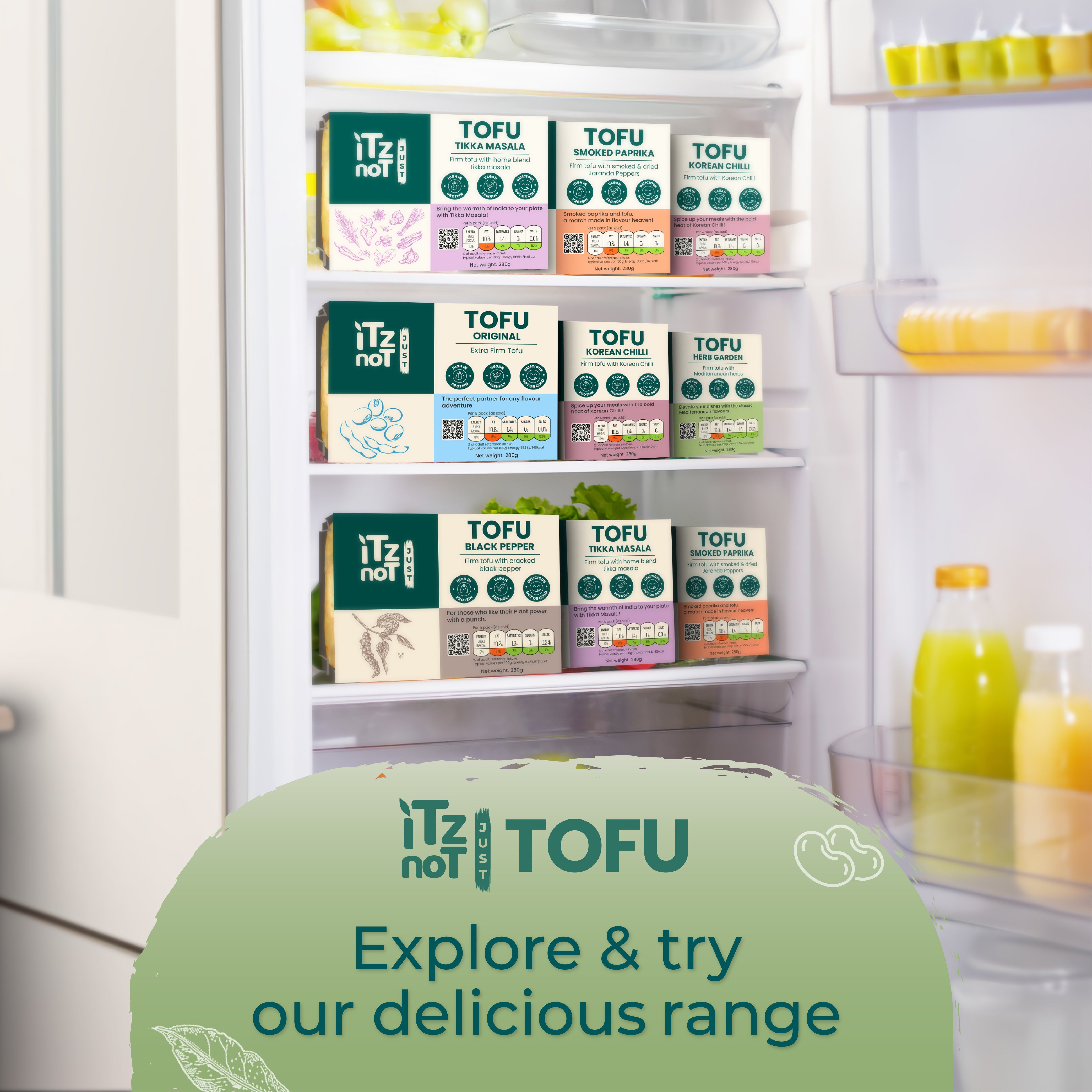 iTz noT Just Tofu Combo Pack. 6 Flavourful High Protein Dairy Free Tofu.