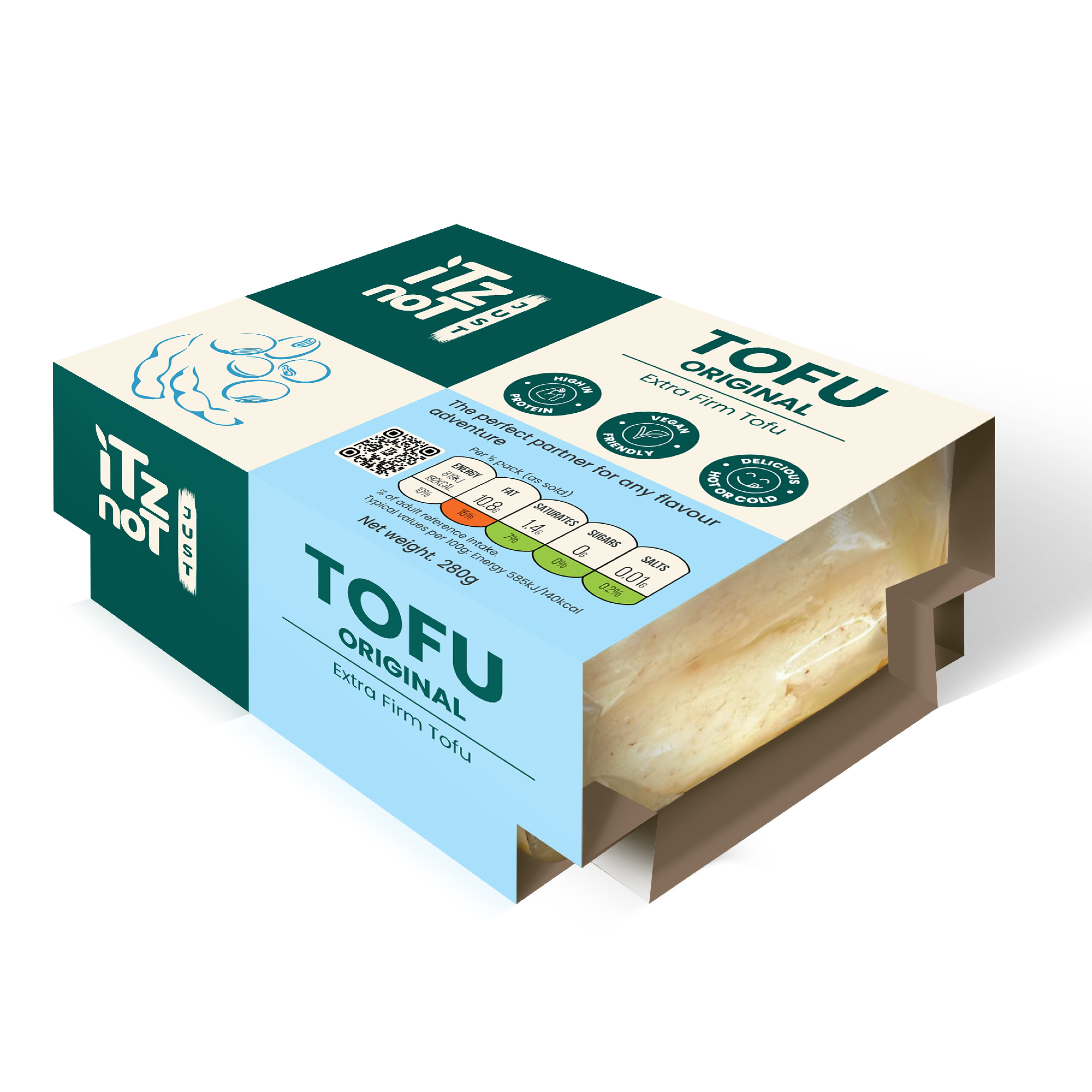 'iTz noT Just' Tofu - It's Original Tofu. Extra Firm, Vegan, High Protein Tofu. Healthy Dairy Free Tofu. 280g