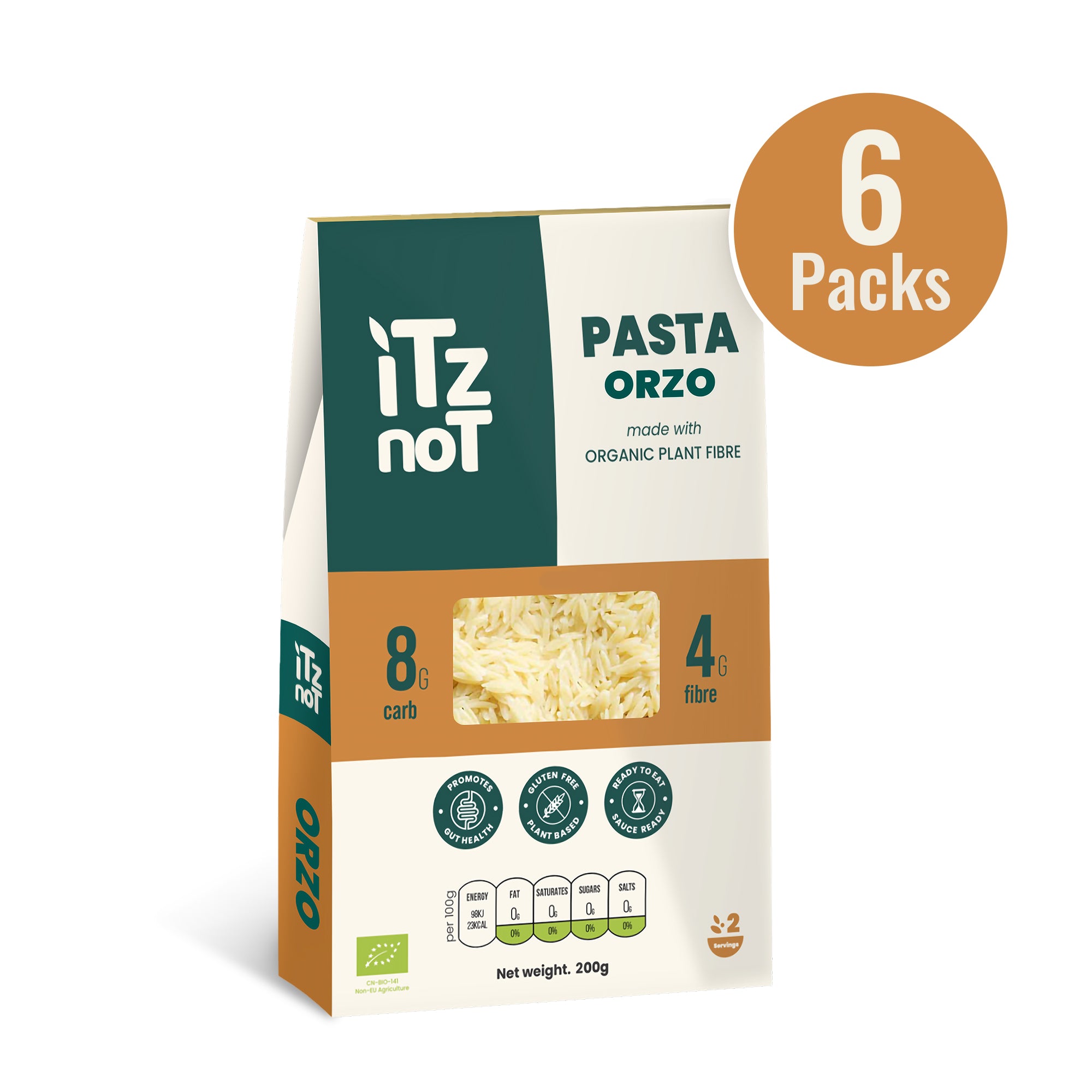 iTz noT Pasta Orzo Organic Plant Fibre Yam, Ready to Eat, 100% Natural, Gluten Free, 200g