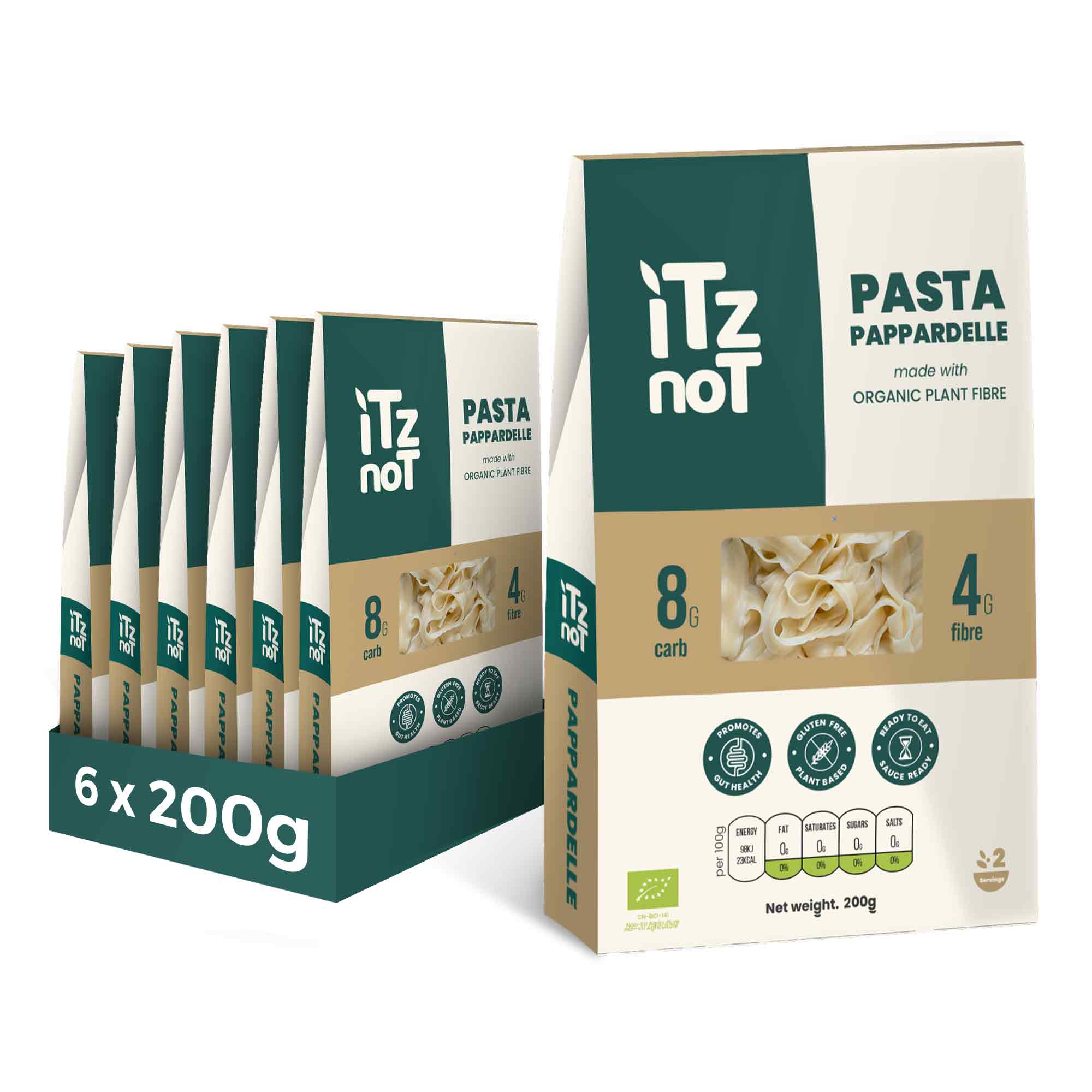 iTz noT Pasta Pappardelle Organic Plant Fibre Yam, Ready to Eat, 100% Natural, Gluten Free 200gm