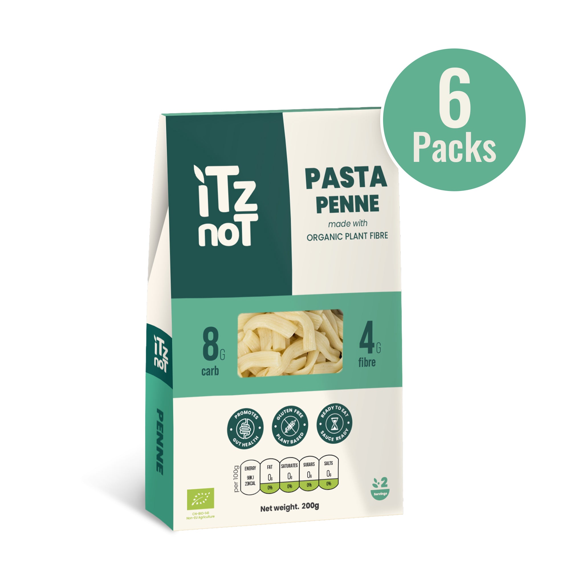 iTz noT Pasta Penne Organic Plant Fibre Yam, Ready to Eat, 100% Natural, Gluten Free, 200g