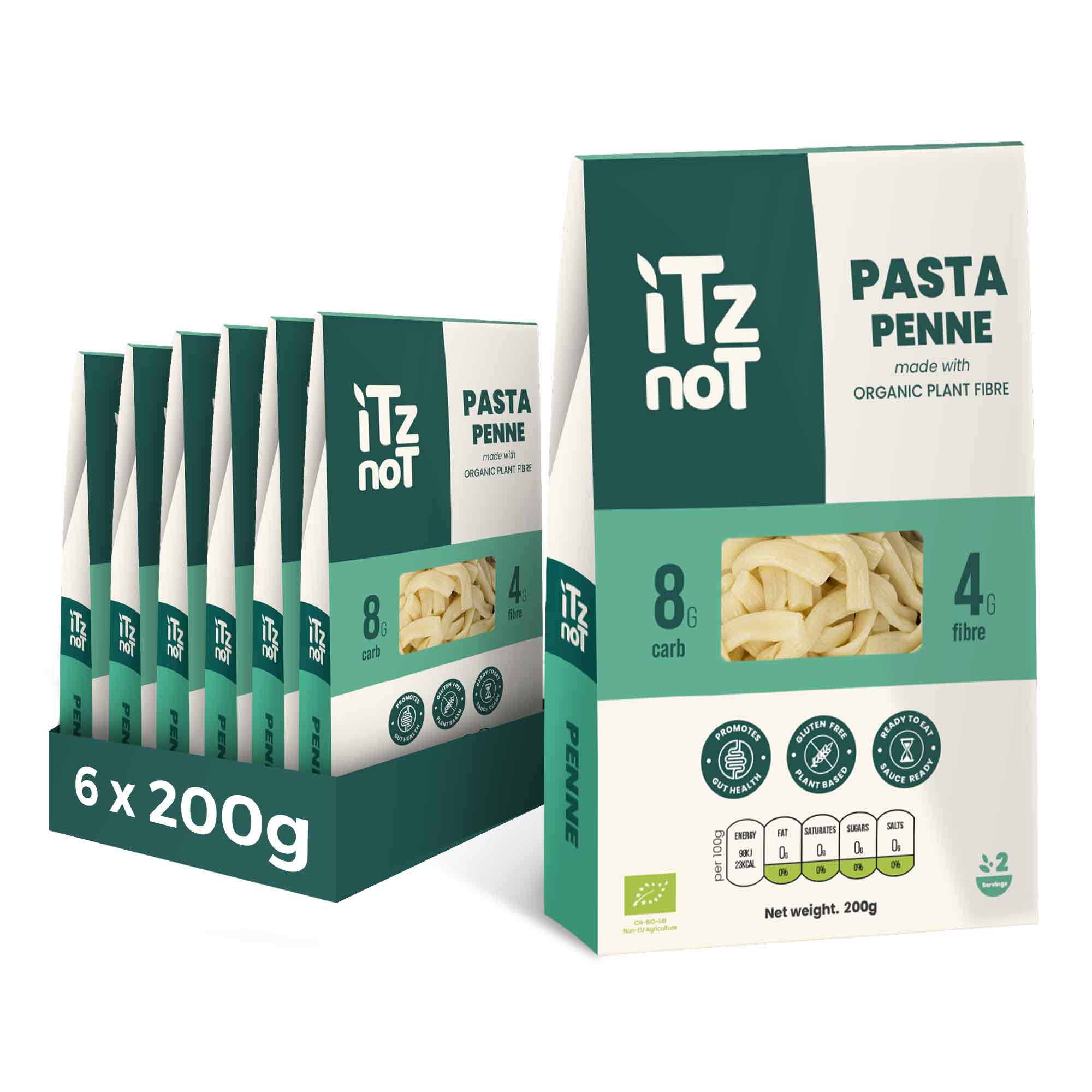 iTz noT Pasta Penne Organic Plant Fibre Yam, Ready to Eat, 100% Natural, Gluten Free 200gm