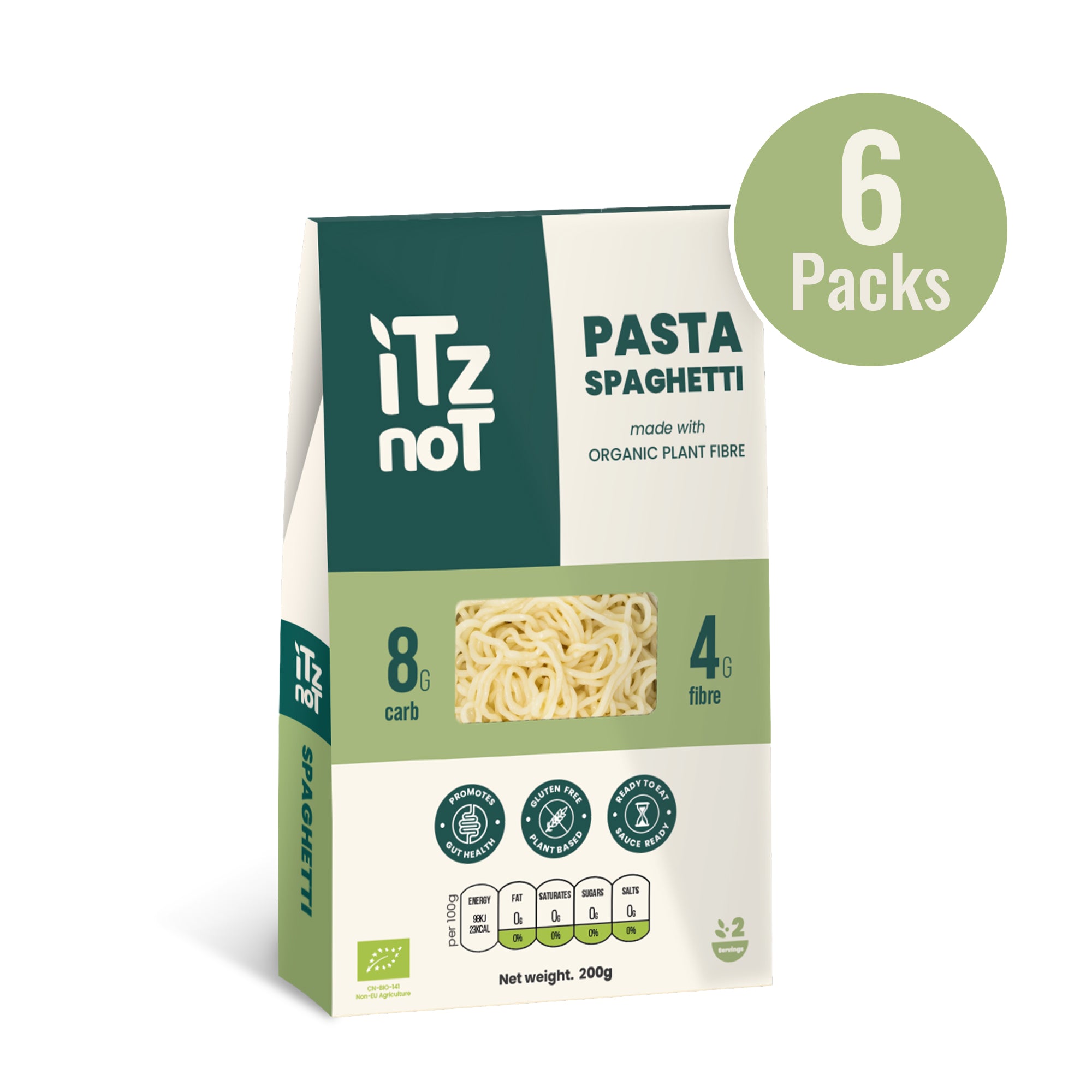 iTz noT Pasta Spaghetti Organic Plant Fibre Yam, Ready to Eat, 100% Natural, Gluten Free, 200g