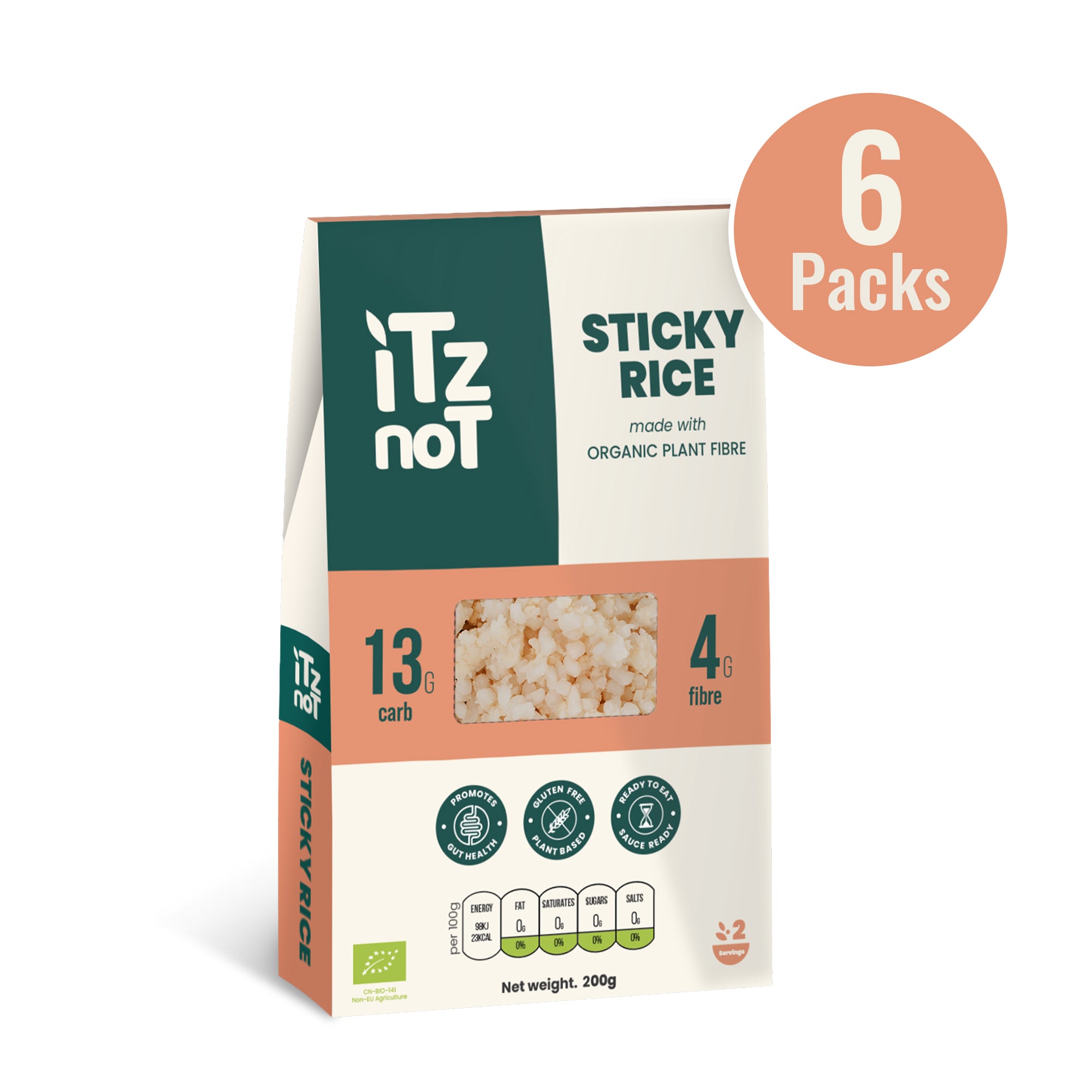 iTz noT Sticky Rice, Organic Plant Fibre Yam, Ready to Eat, 100% Natural, Gluten Free, 200g