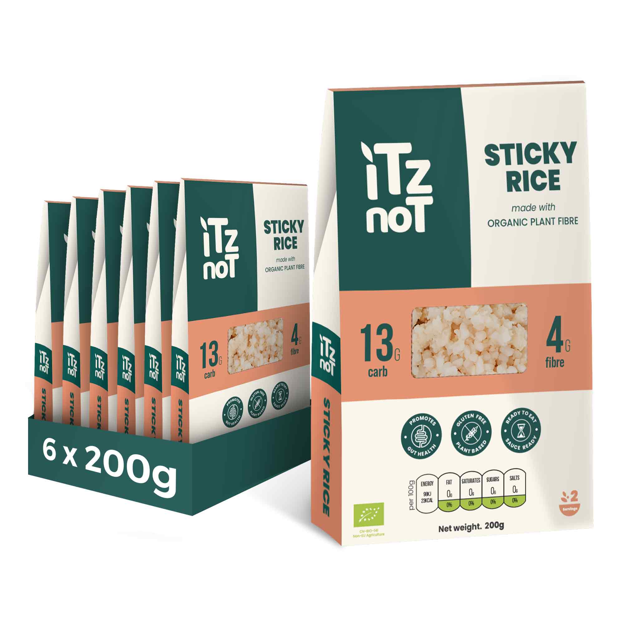 iTz noT Sticky Rice, Organic Plant Fibre Yam, Ready to Eat, 100% Natural, Gluten Free 200gm