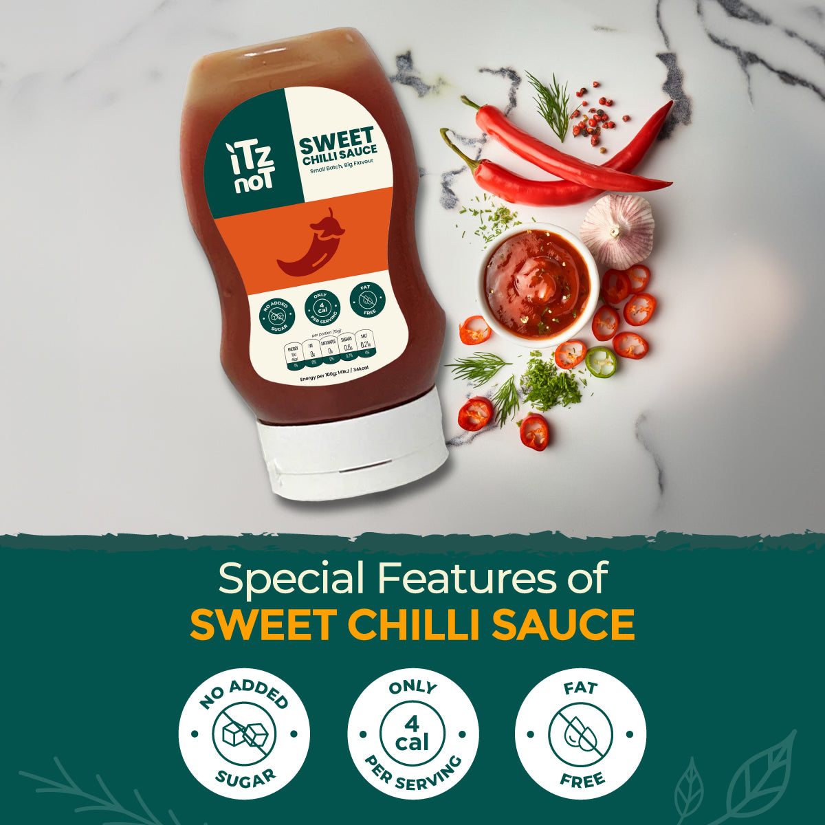 iTz noT SWEET CHILLI SAUCE, The Natural Blend of Sweet and Spicy, Vegan Sweet Chilli Sauce for Stir-fry, Dipping, and more, Pack of 300ML