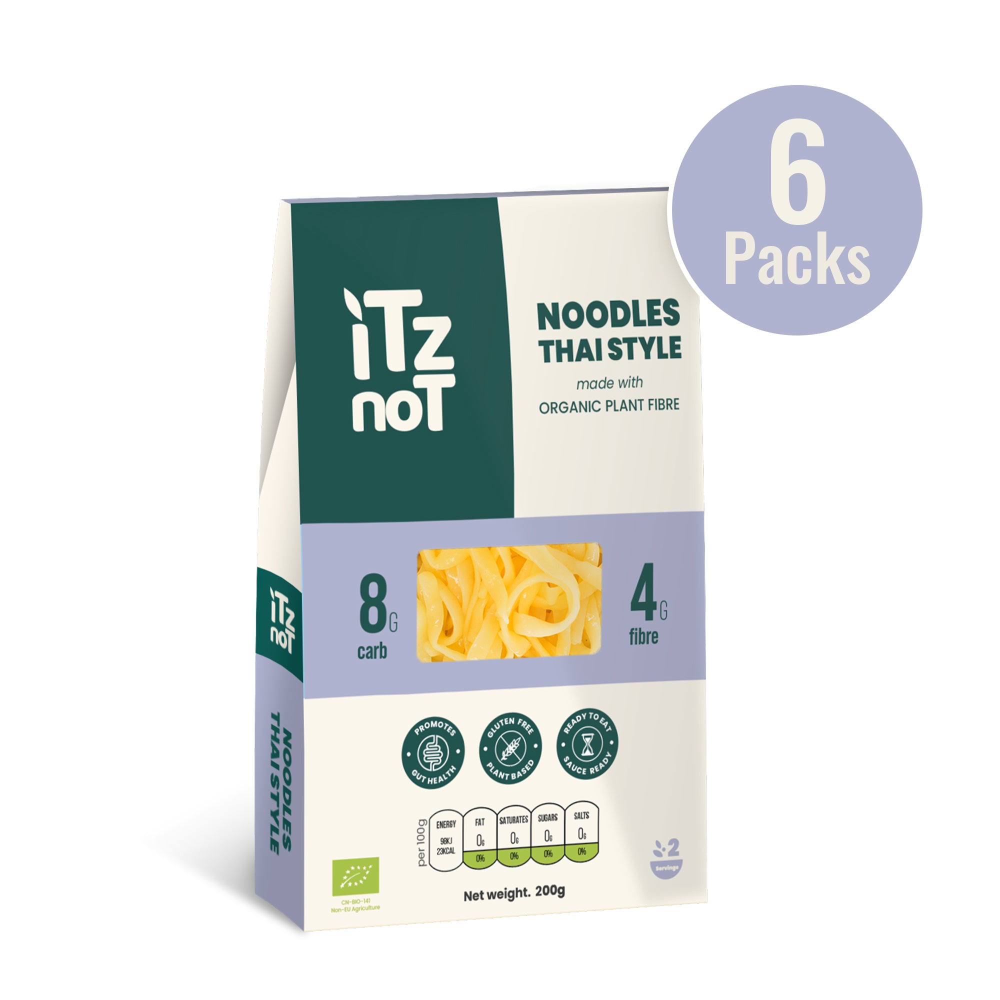 iTz noT Noodles Thai Style Organic Plant Fibre Yam, Ready to Eat, 100% Natural, Gluten Free, 200g