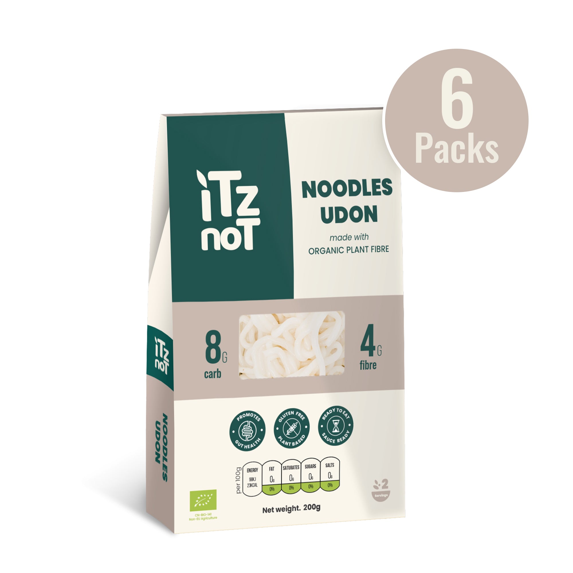 iTz noT Noodles Udon Organic Plant Fibre Yam, Ready to Eat, 100% Natural, Gluten Free, 200g