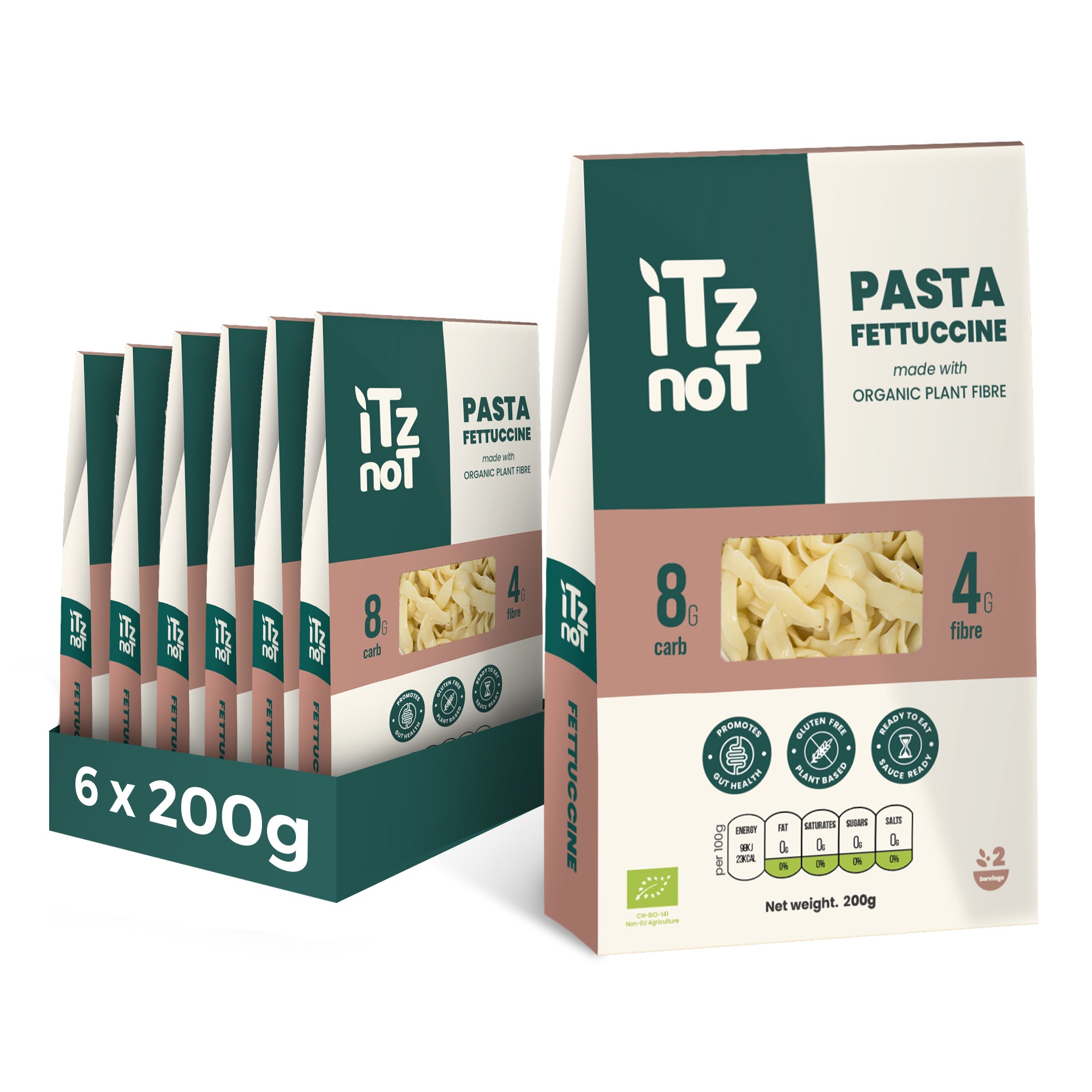 iTz noT Pasta Fettuccine Organic Plant Fibre Yam, Ready to Eat, 100% Natural, Gluten Free 200gm