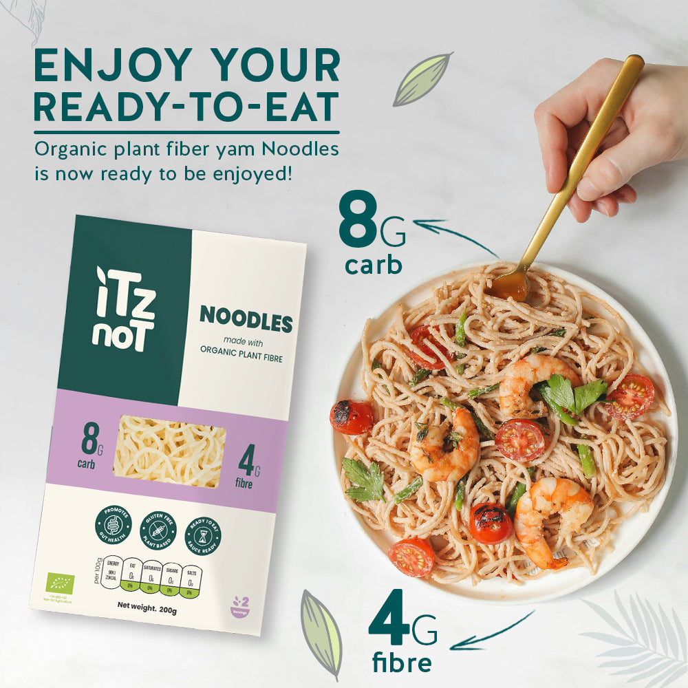 iTz noT Noodles Organic Plant Fibre Yam, Ready to Eat, 100% Natural, Gluten Free 200gm