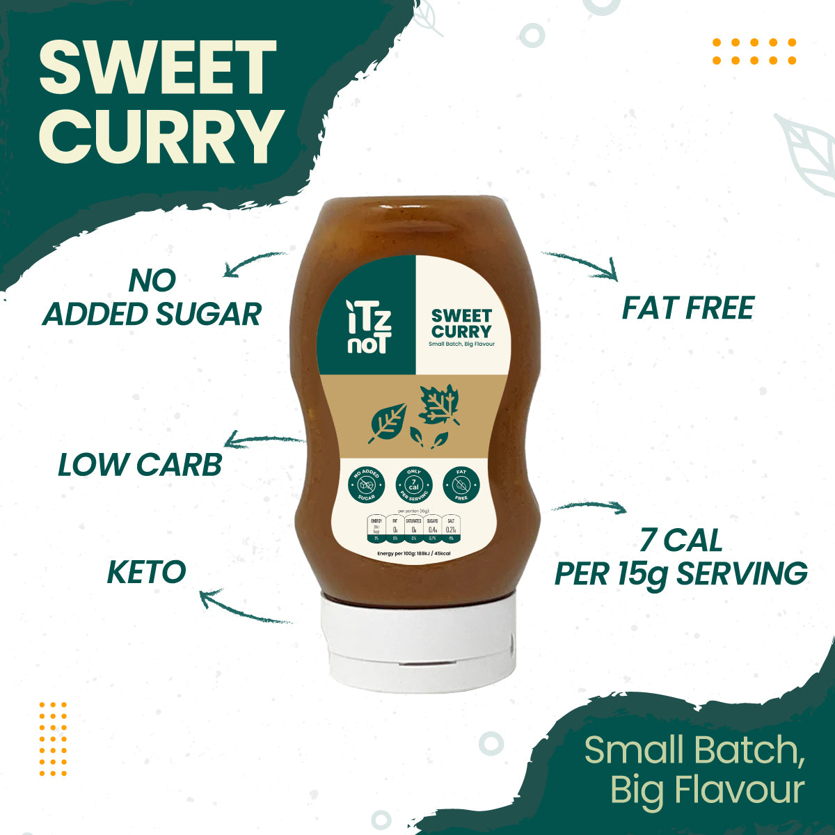 iTz noT Sweet Curry Sauce, The Irresistible Vegan Curry Sauce Sensation, Natural and Healthy Condiment, Authentic Curry Based Flavour, Pack of 300ML