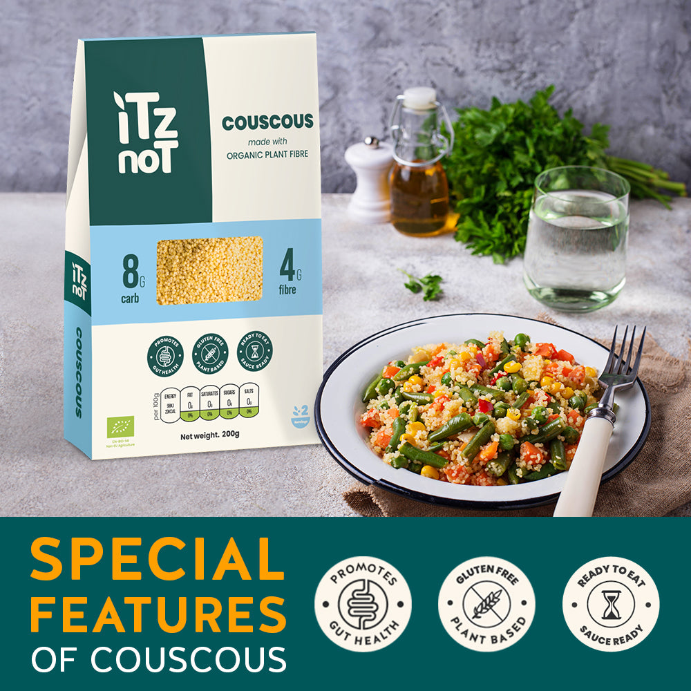 iTz noT Couscous Organic Plant Fibre Yam, Ready to Eat, 100% Natural, Gluten Free 200gm