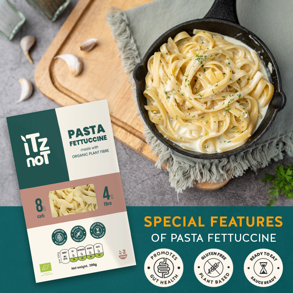 iTz noT Pasta Fettuccine Organic Plant Fibre Yam, Ready to Eat, 100% Natural, Gluten Free 200gm