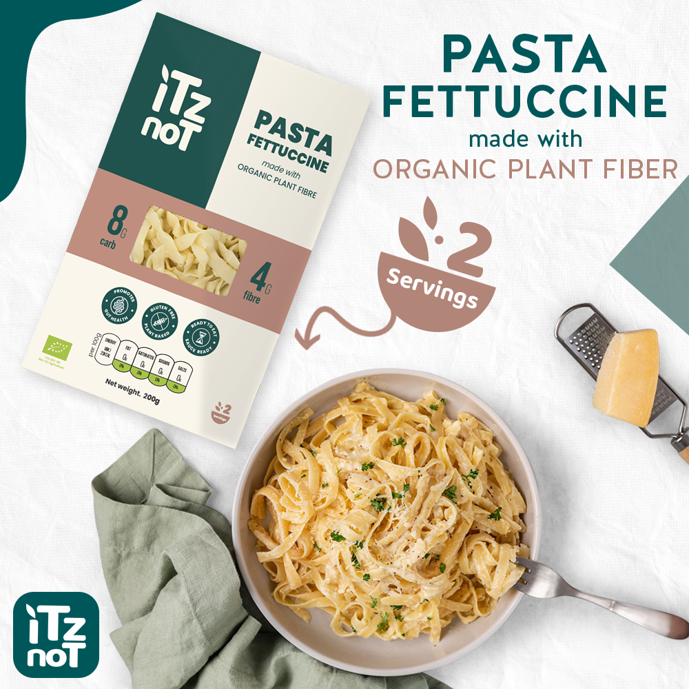 iTz noT Pasta Fettuccine Organic Plant Fibre Yam, Ready to Eat, 100% Natural, Gluten Free 200gm