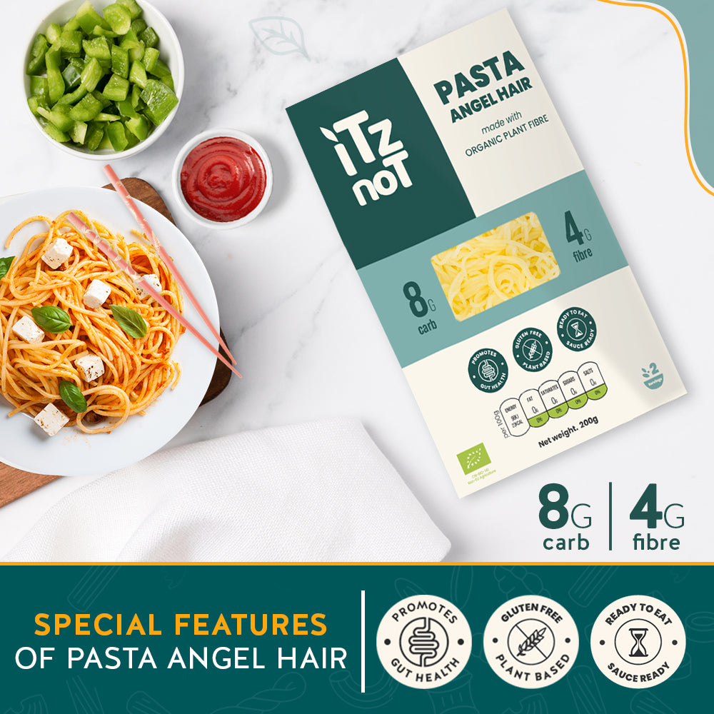 iTz noT Pasta Angel Hair Organic Plant Fibre Yam, Ready to Eat, 100% Natural, Gluten Free 200gm