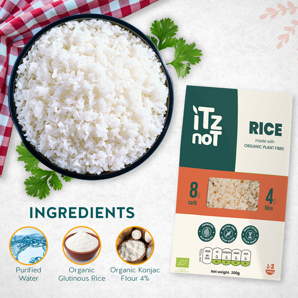 iTz noT Rice, Organic Plant Fibre Yam, Ready to Eat, 100% Natural, Gluten Free 200gm