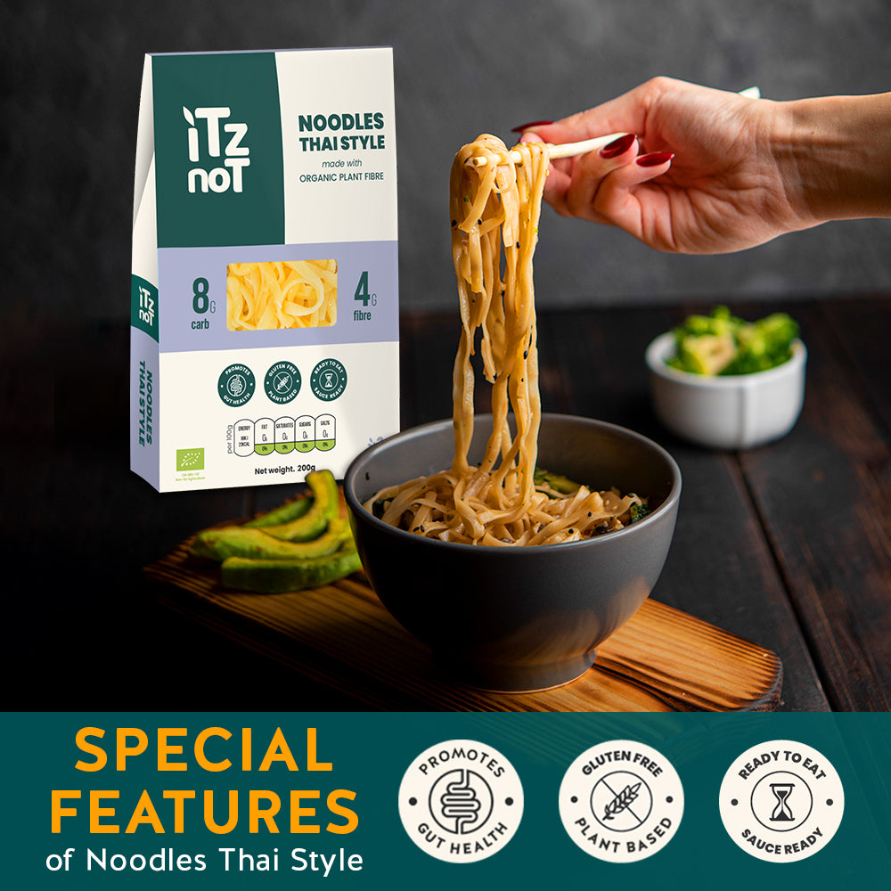 iTz noT Noodles Thai Style Organic Plant Fibre Yam, Ready to Eat, 100% Natural, Gluten Free 200gm