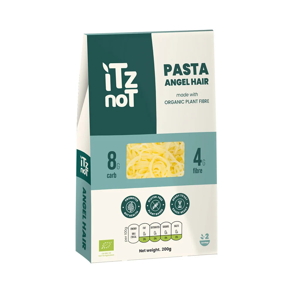 iTz noT Pasta Angel Hair Organic Plant Fibre Yam, Ready to Eat, 100% Natural, Gluten Free 200gm