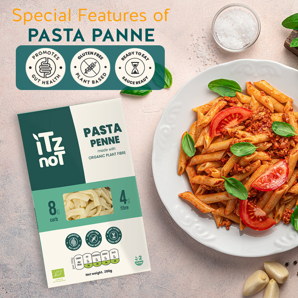 iTz noT Pasta Penne Organic Plant Fibre Yam, Ready to Eat, 100% Natural, Gluten Free 200gm