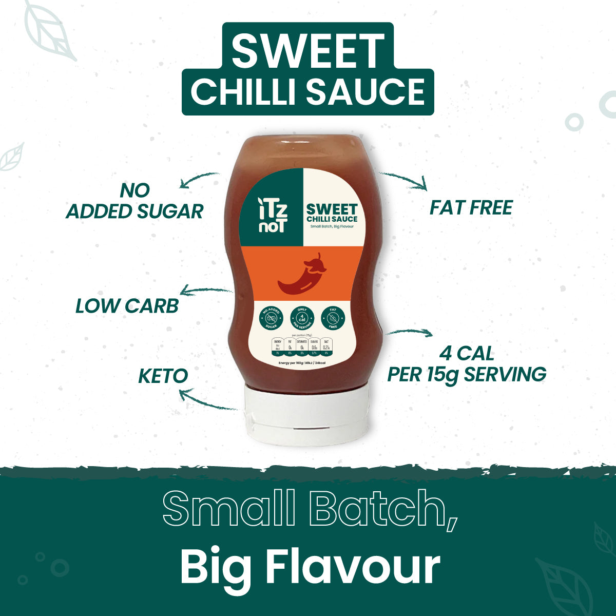 iTz noT SWEET CHILLI SAUCE, The Natural Blend of Sweet and Spicy, Vegan Sweet Chilli Sauce for Stir-fry, Dipping, and more, Pack of 300ML