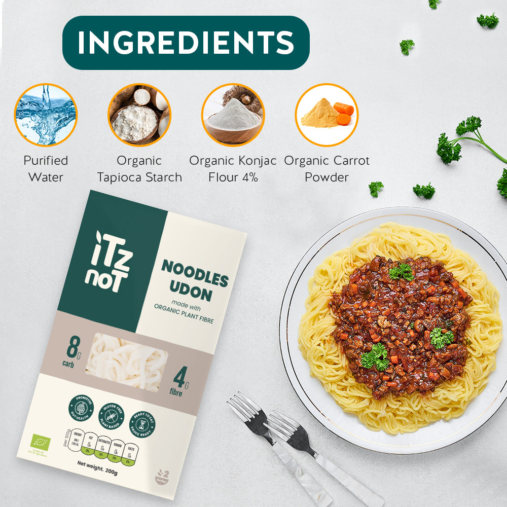 iTz noT Noodles Udon Organic Plant Fibre Yam, Ready to Eat, 100% Natural, Gluten Free 200gm