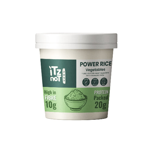 iTz noT Just Power Rice Vegetable Flavour – High Protein & High Fibre – Vegan, Gluten-Free, Low Fat – Instant Rice Pot with Vegetables – Ready in Minutes