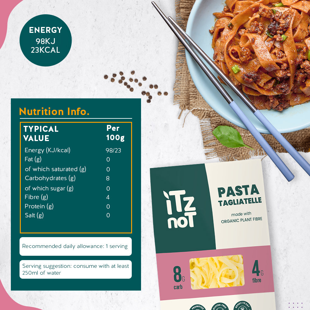 iTz noT Pasta Taglaitelle Organic Plant Fibre Yam, Ready to Eat, 100% Natural, Gluten Free 200gm